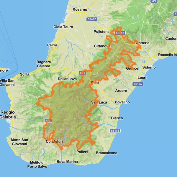 Aspromonte National Park mobile static map