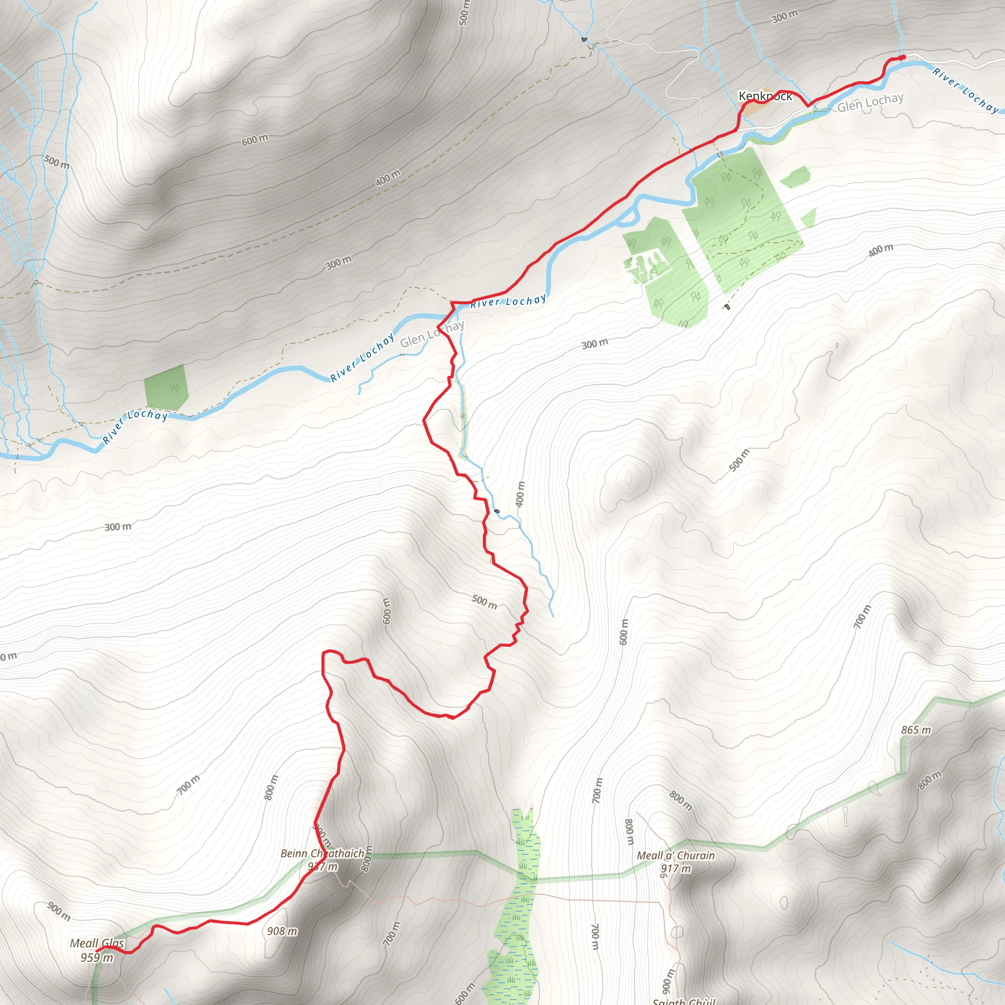 Meall Glas from Glen Lochay mobile static map