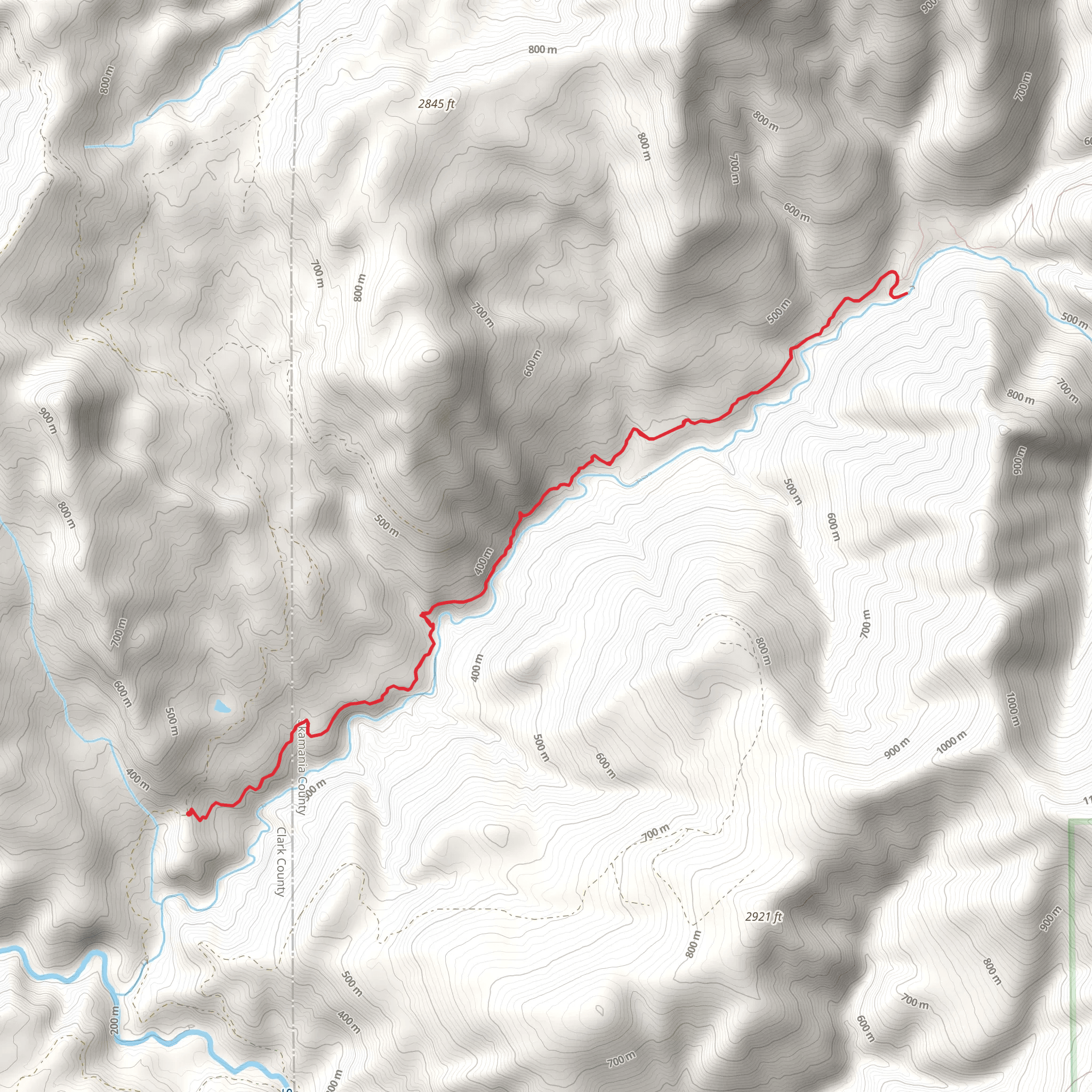 Mt Mitchell Trail to North Siouxon Creek mobile static map