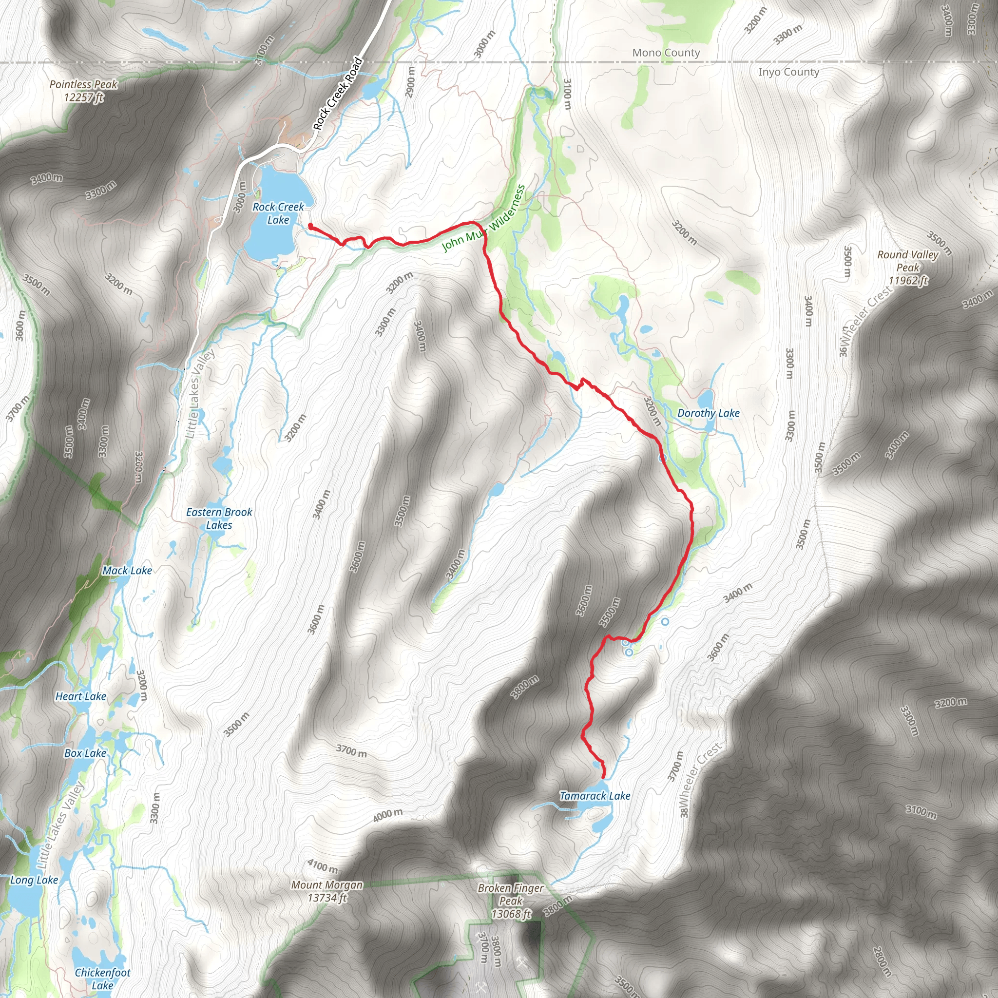 Tamarack Lakes Trail mobile static map