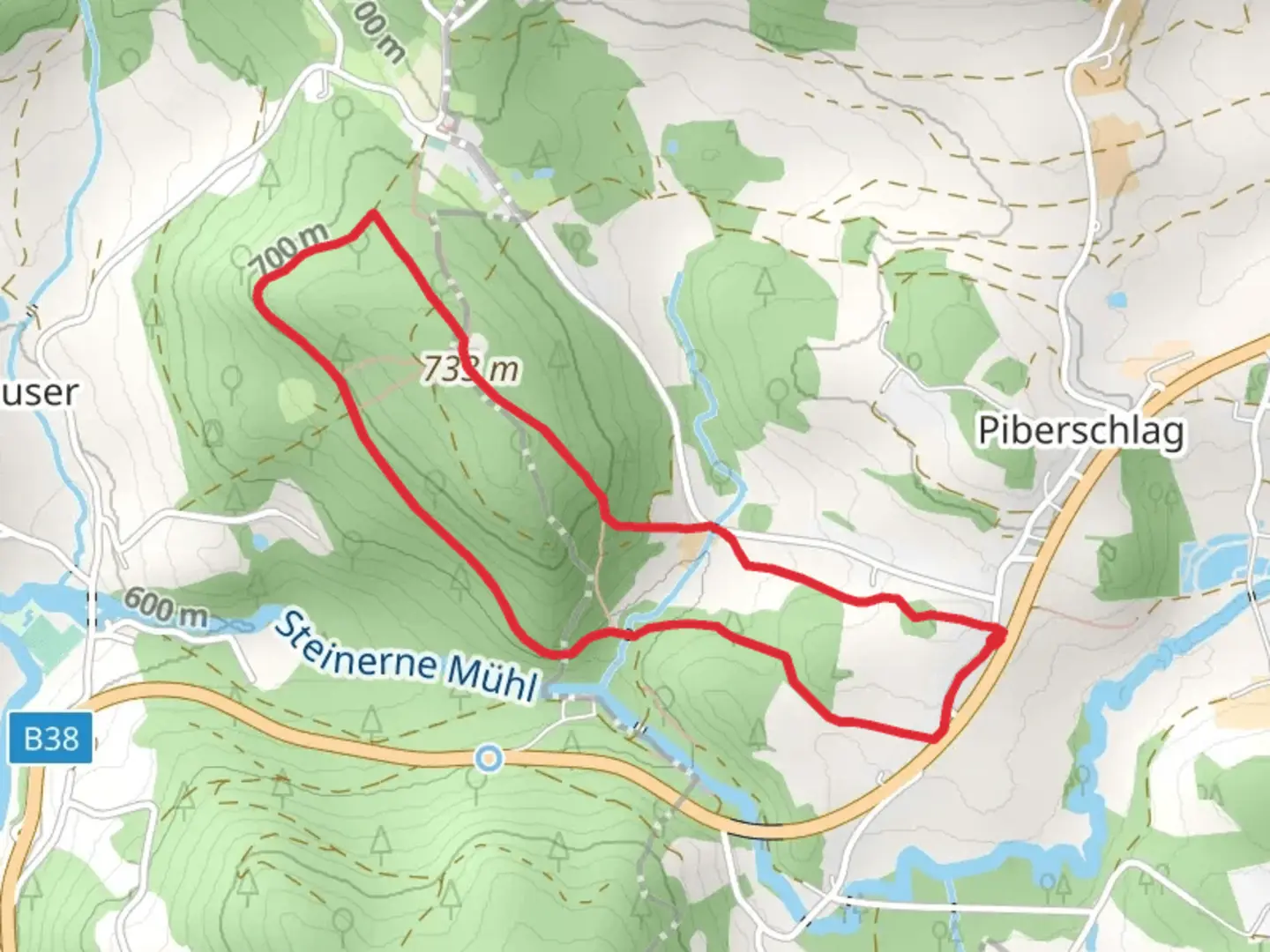An image depicting the trail V9 Kleine Waldkapellenrunde and its surrounding area.