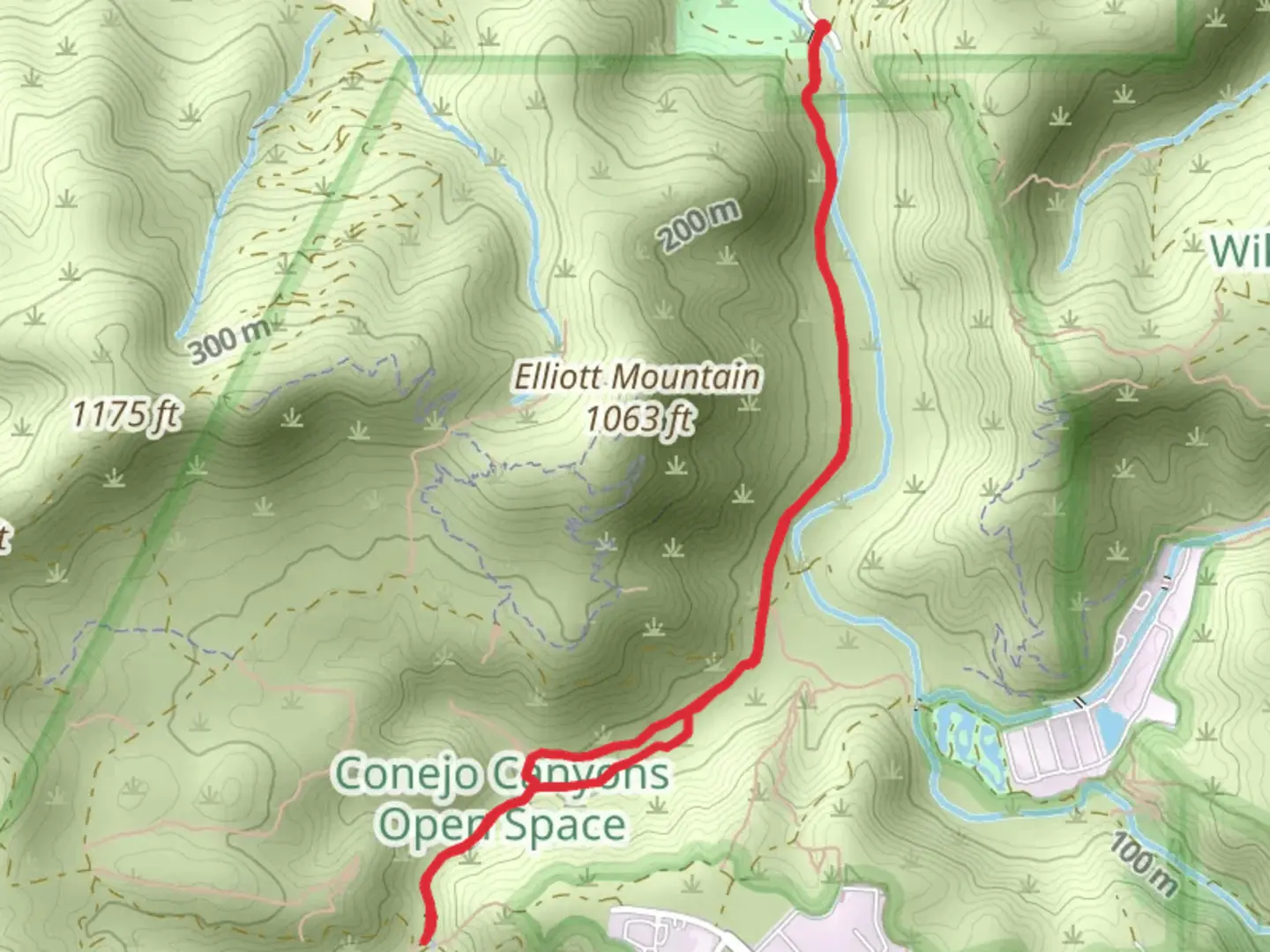 An image depicting the trail Hill Canyon and Hawk Canyon Trail and its surrounding area.