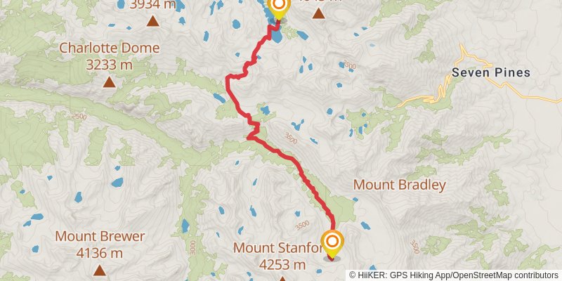 Pacific Crest Trail - Central California stage 14 Map