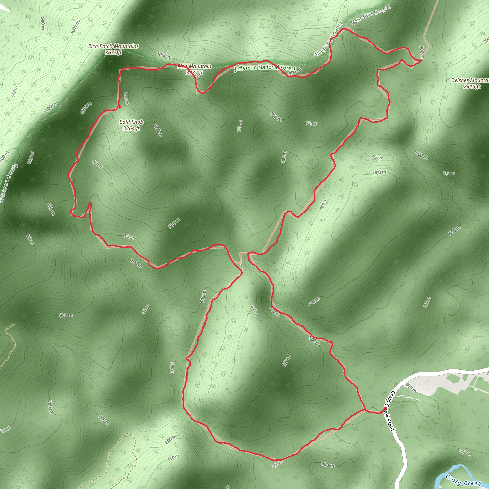 Hoop Hole Loop Trail mobile static map