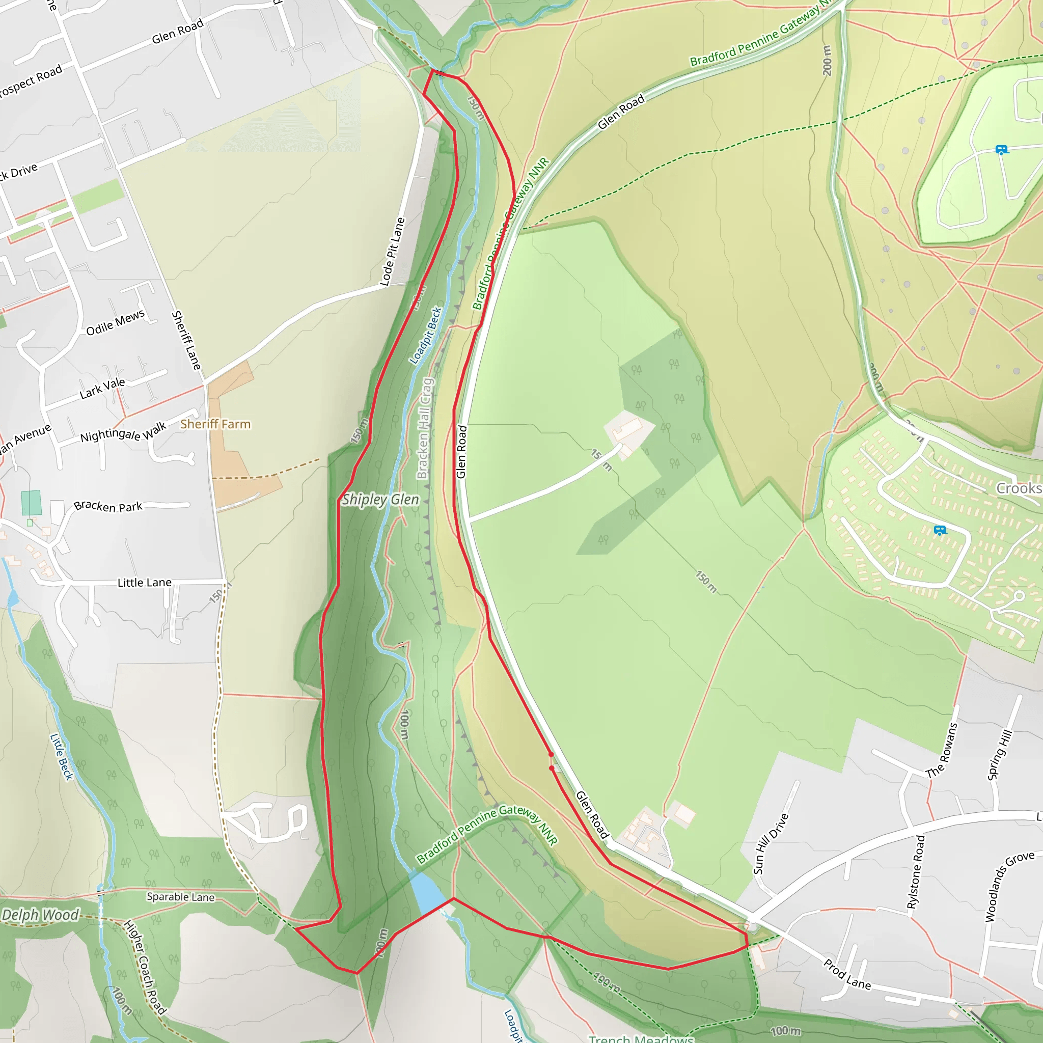 Shipley Glen Loop mobile static map