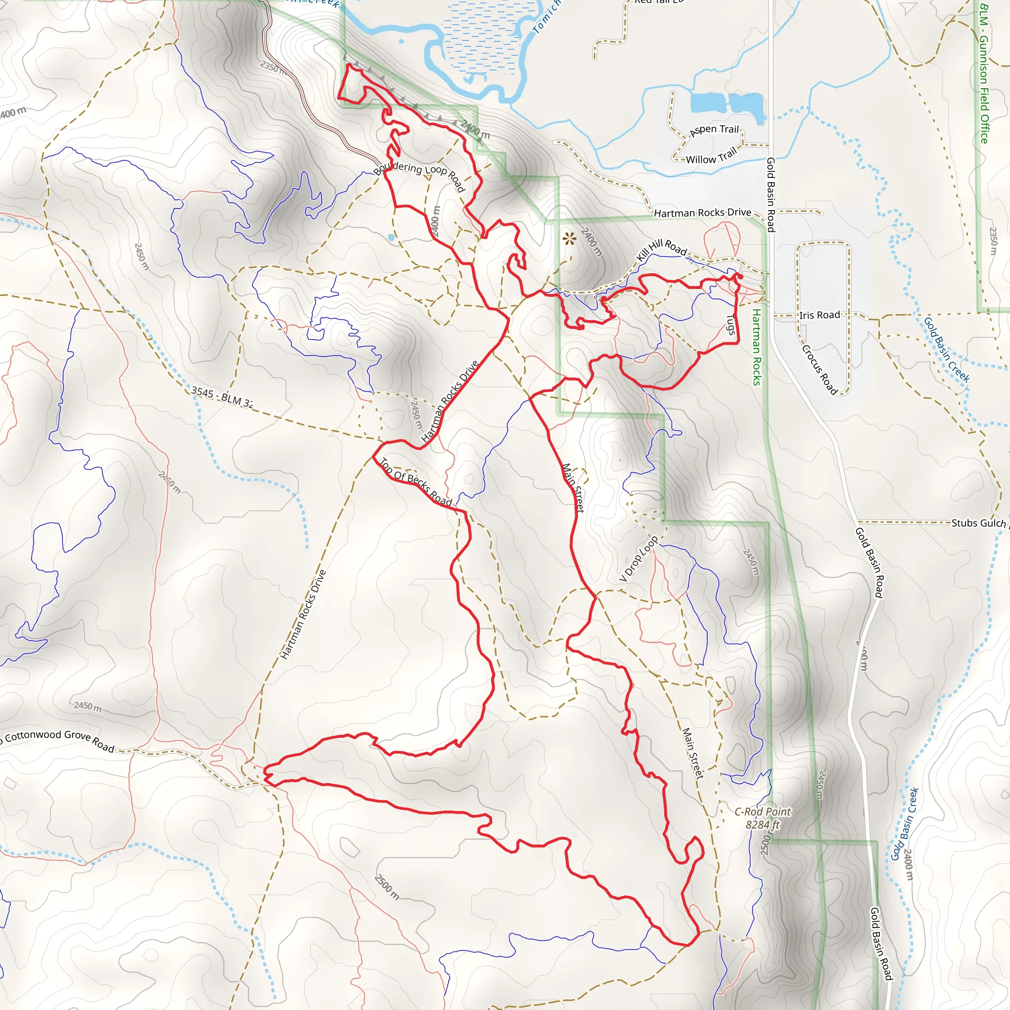 Jacks, The Ridge and Sea of Sage Loop mobile static map