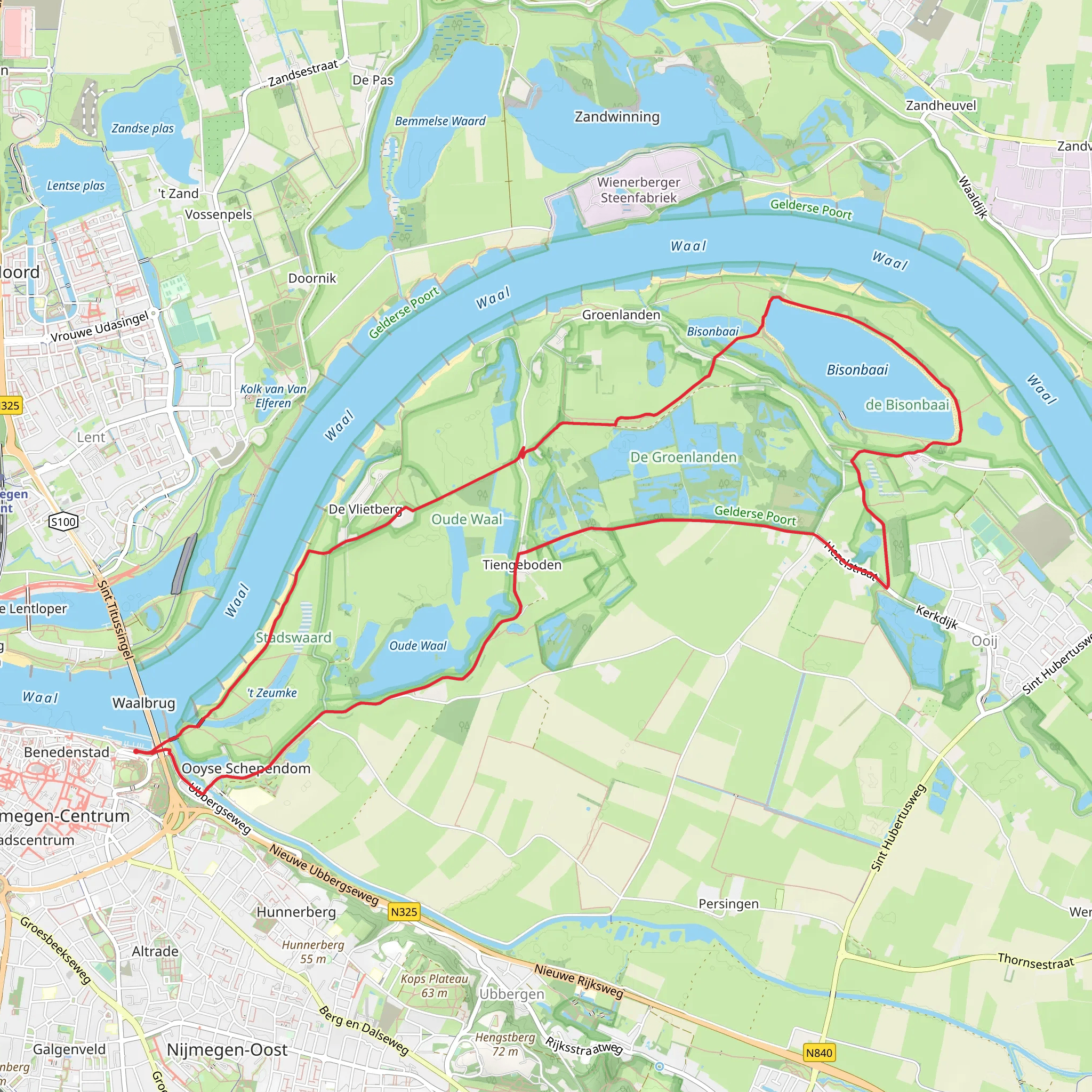 Oude Waal, De Groenlanden and de Bisonbaai Loop mobile static map