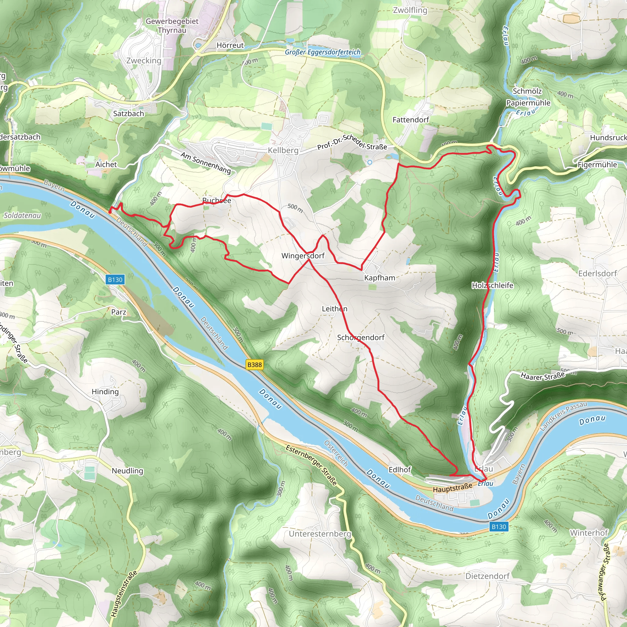 Kernmuhle and Erlau Loop mobile static map