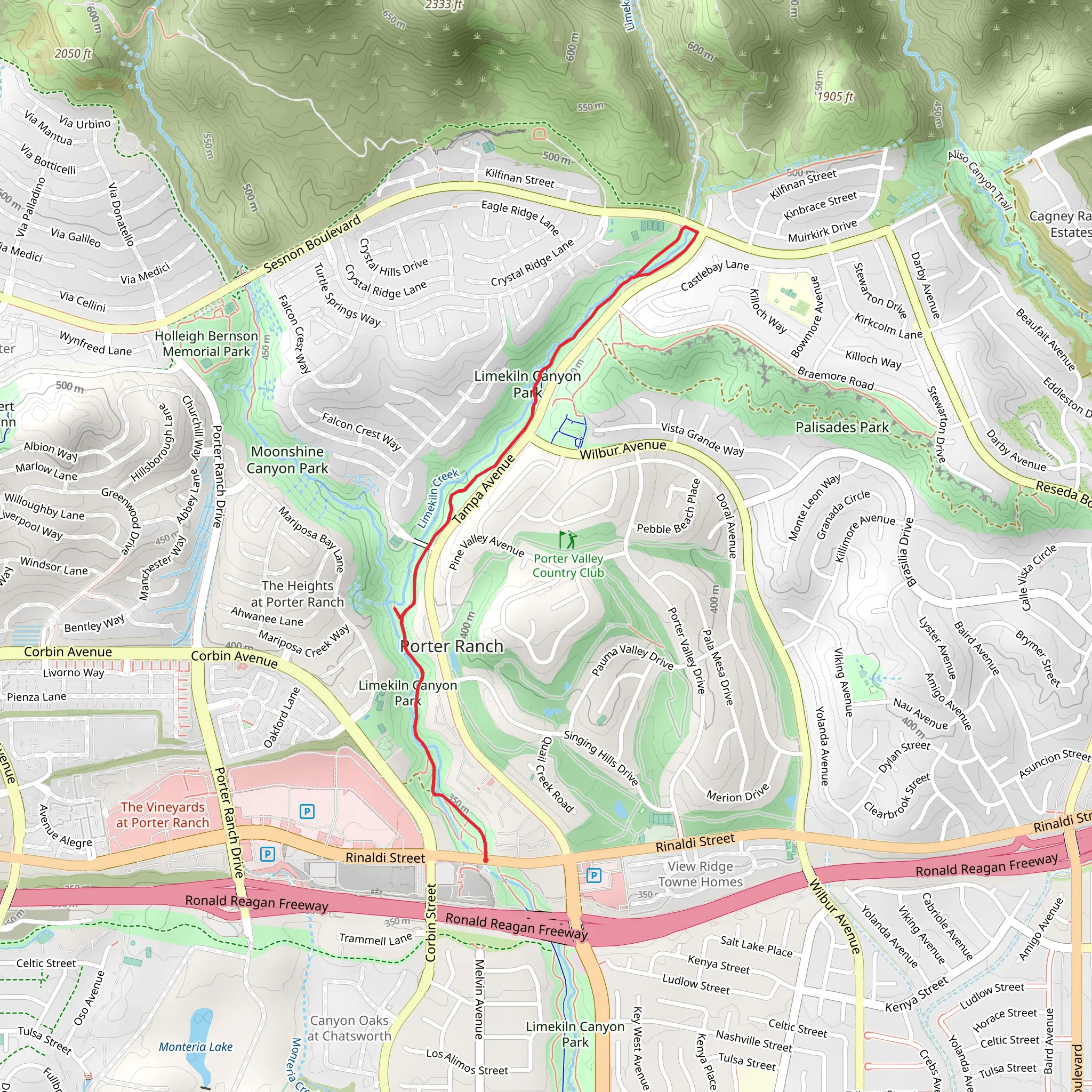Limekiln Canyon Trail - North mobile static map