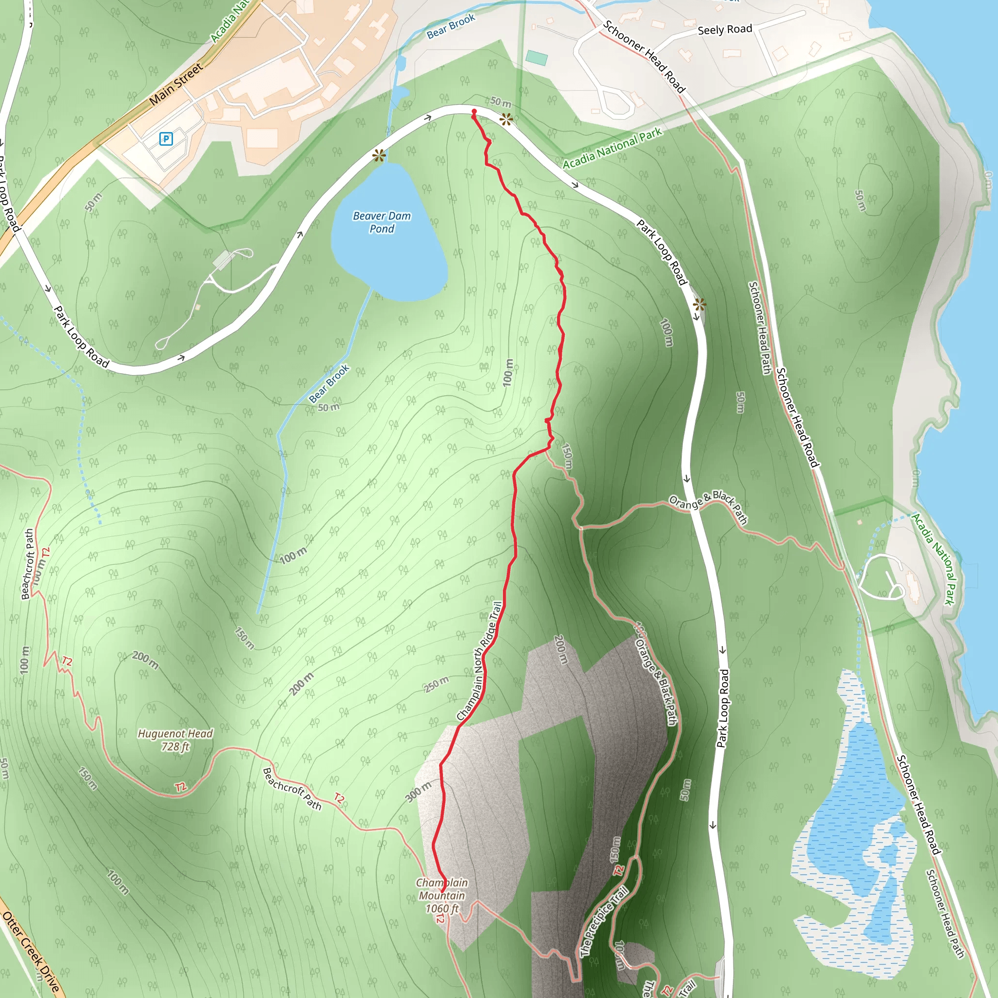 Champlain North Ridge Trail mobile static map