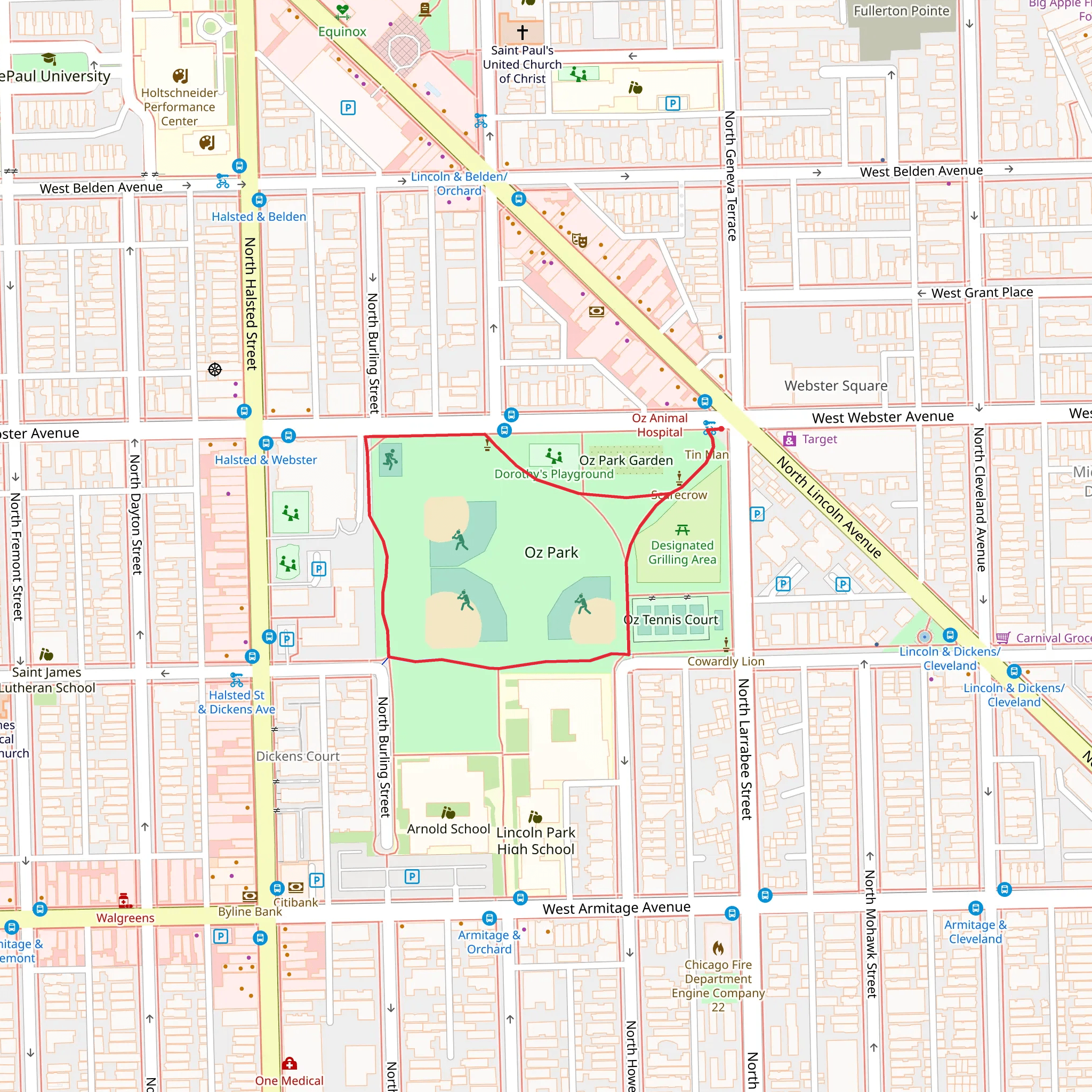 Oz Park Loop mobile static map