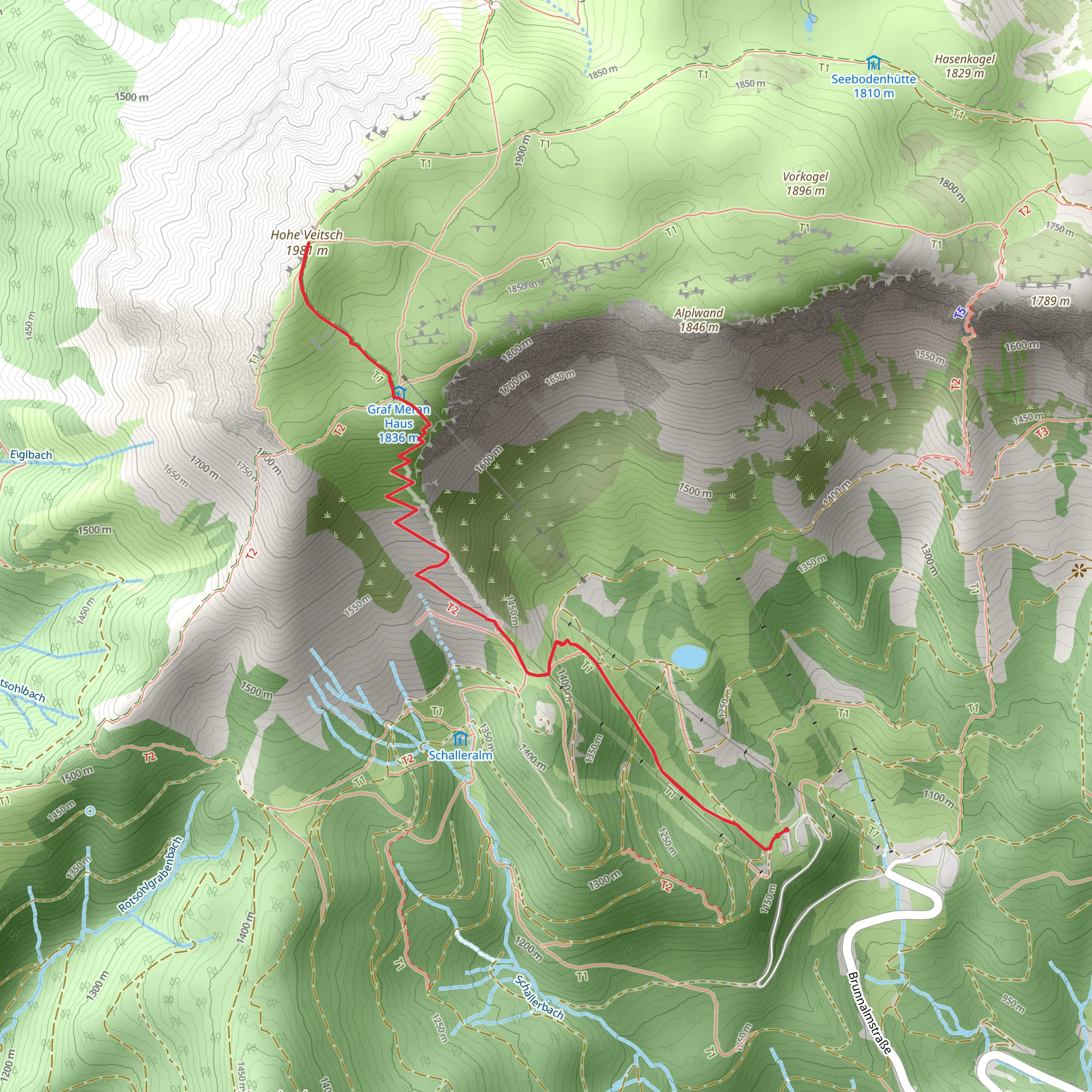 Auf den Gipfel der Hohen Veitsch mobile static map