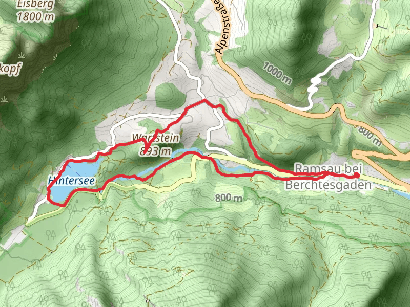 Wasserspiele, Hintersee and Magdalenenkapelle via Wanderweg 2