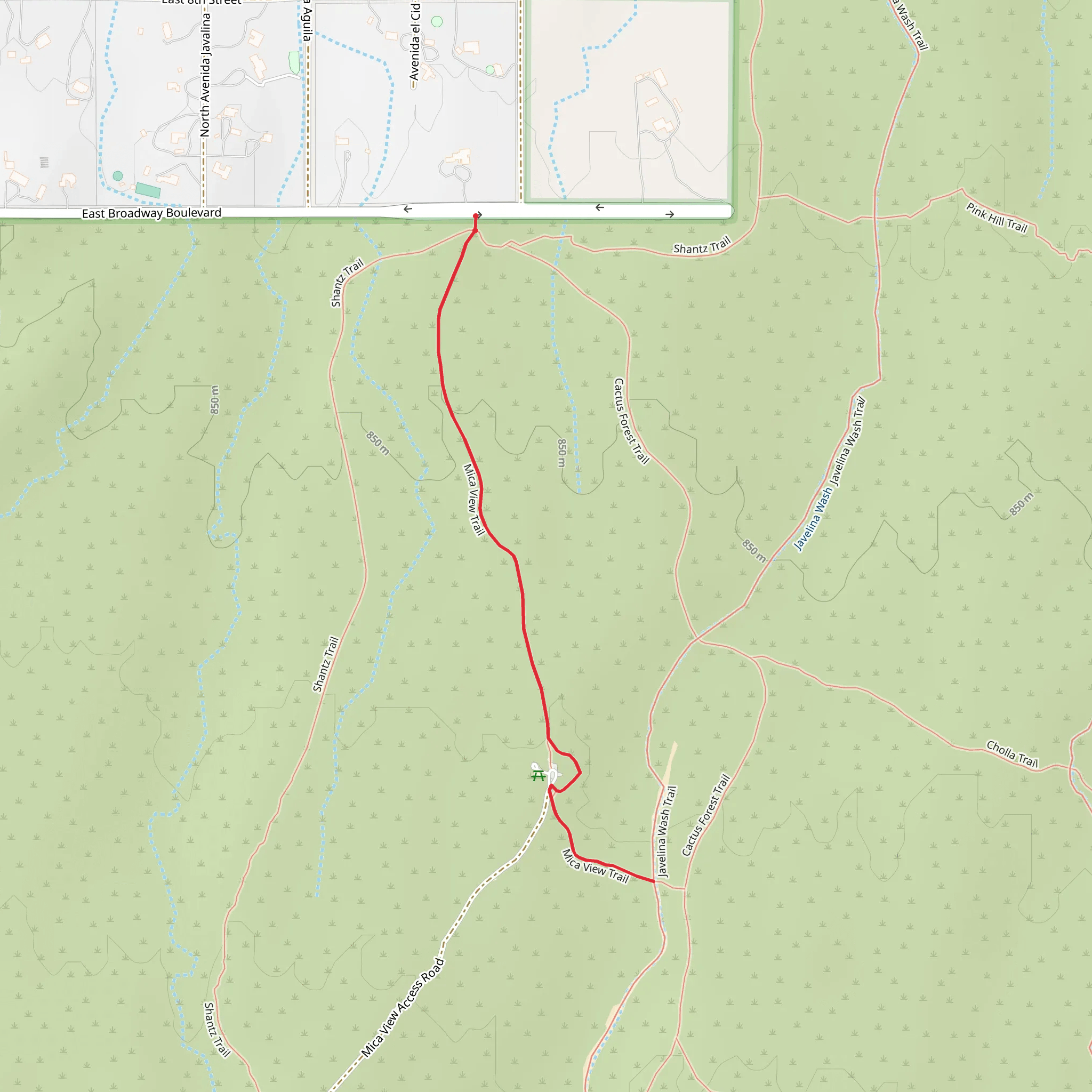 Mica View Trail mobile static map