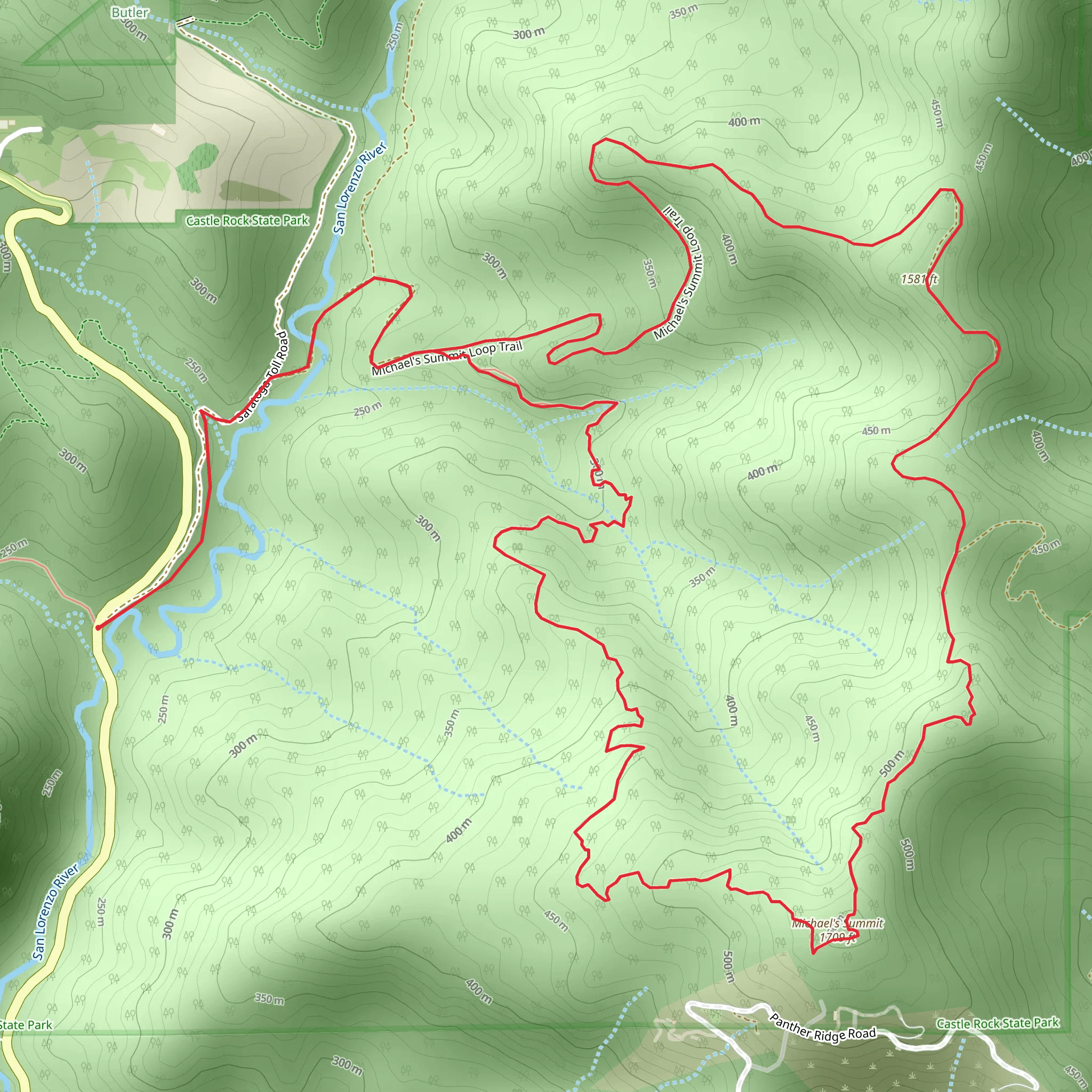 Michael's Summit Loop Trail mobile static map