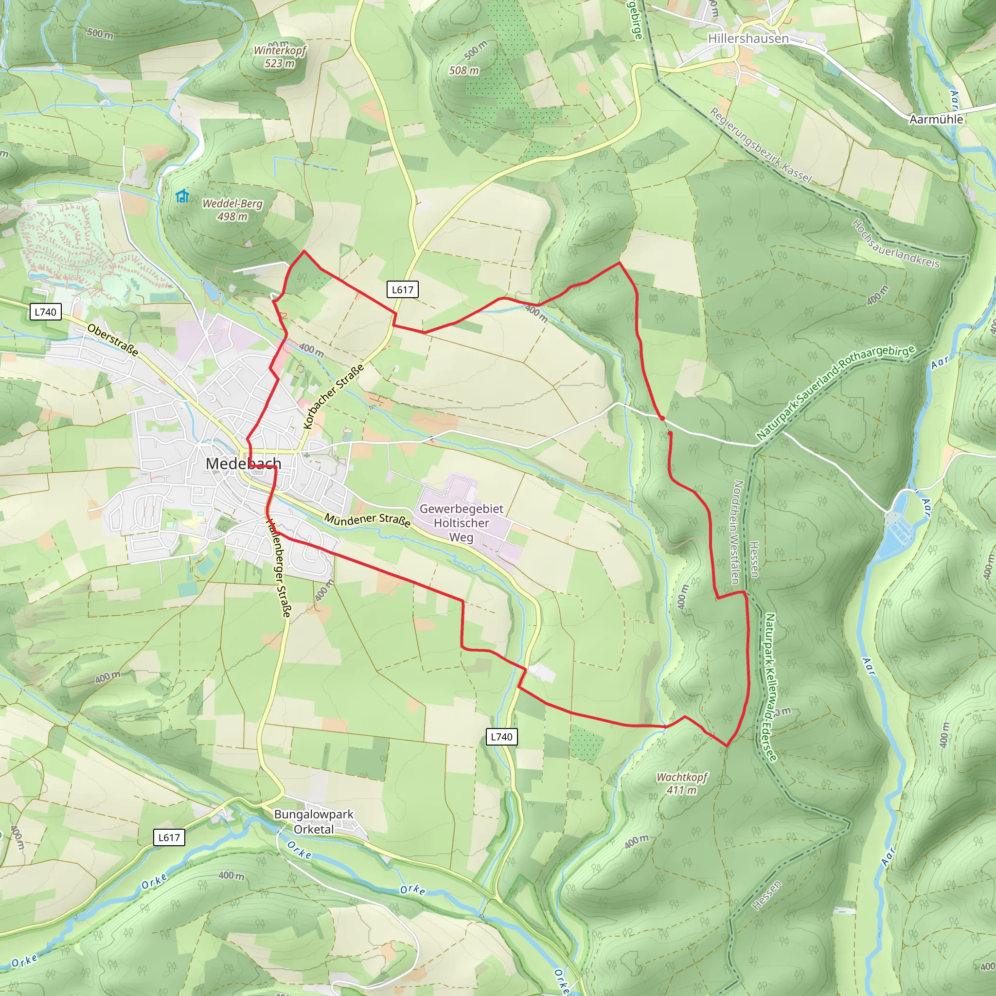 Medebacher Bergweg and Medebacher Rundweg mobile static map