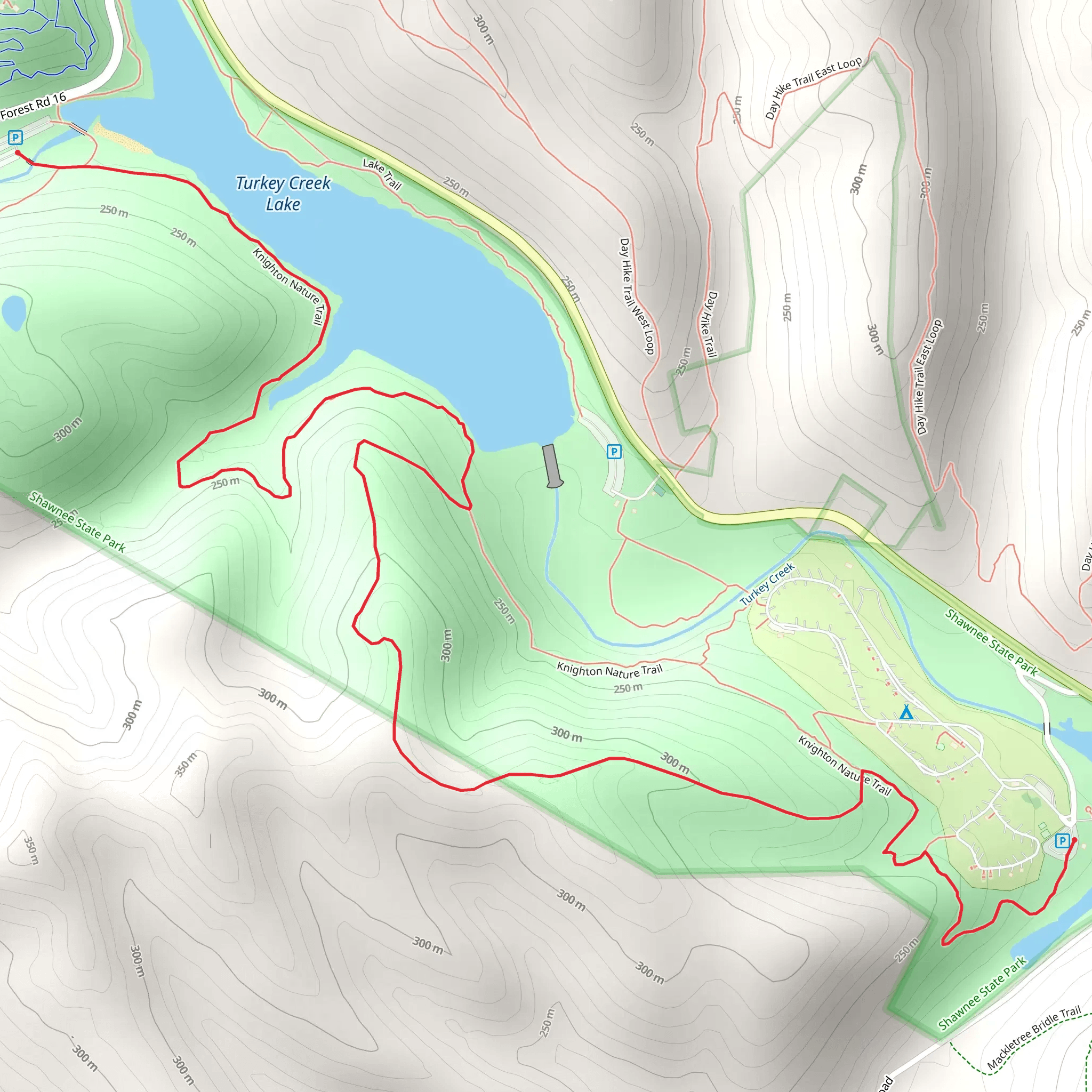 Knighton Nature Trail to Roosevelt Lake mobile static map