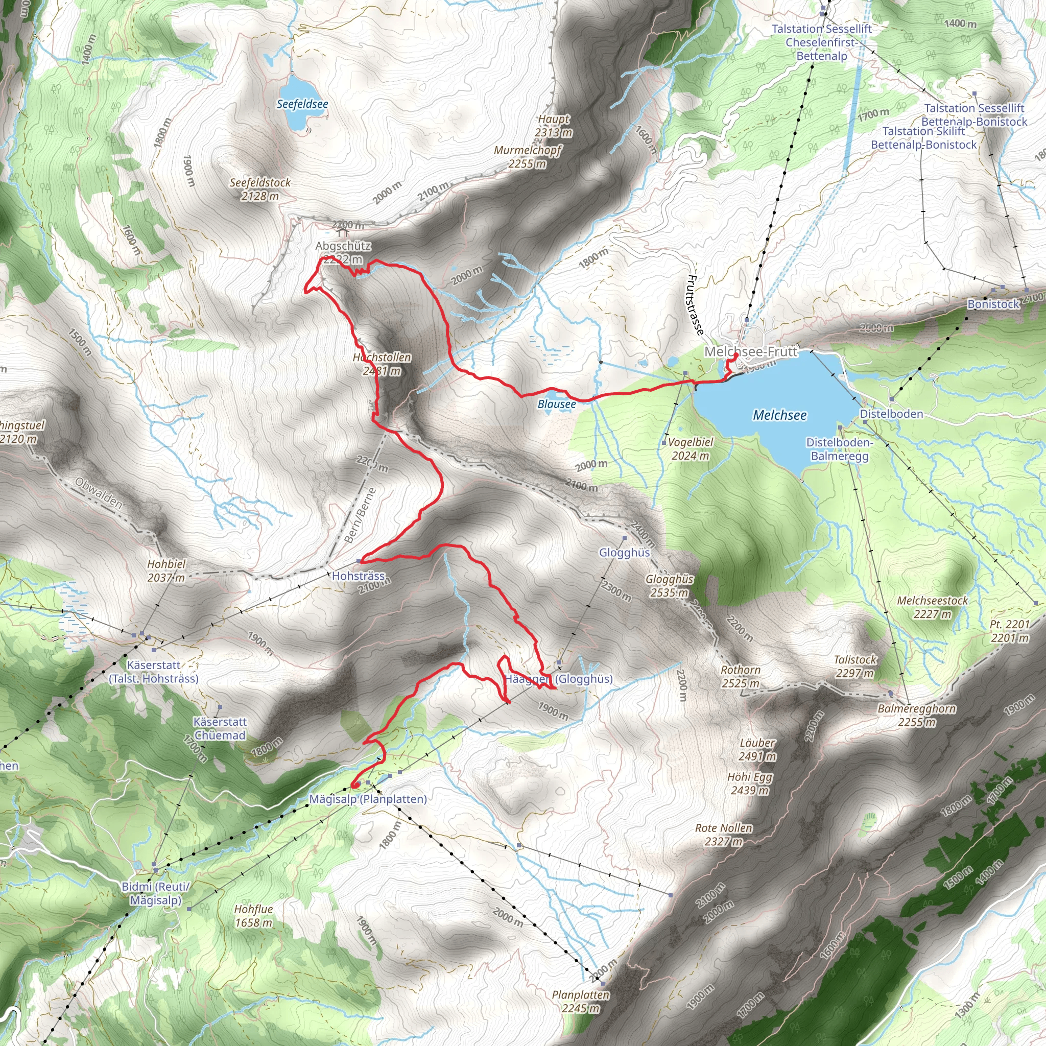 Melchsee - Frutt - Hochstollen - Mägisalp mobile static map