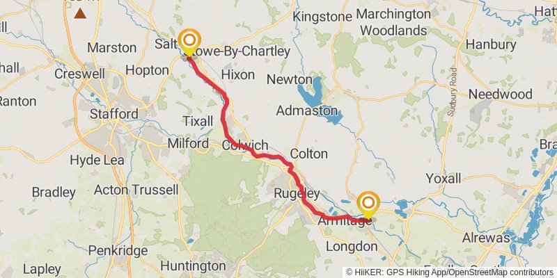 Trent and Mersey Canal Walk stage 5 Map