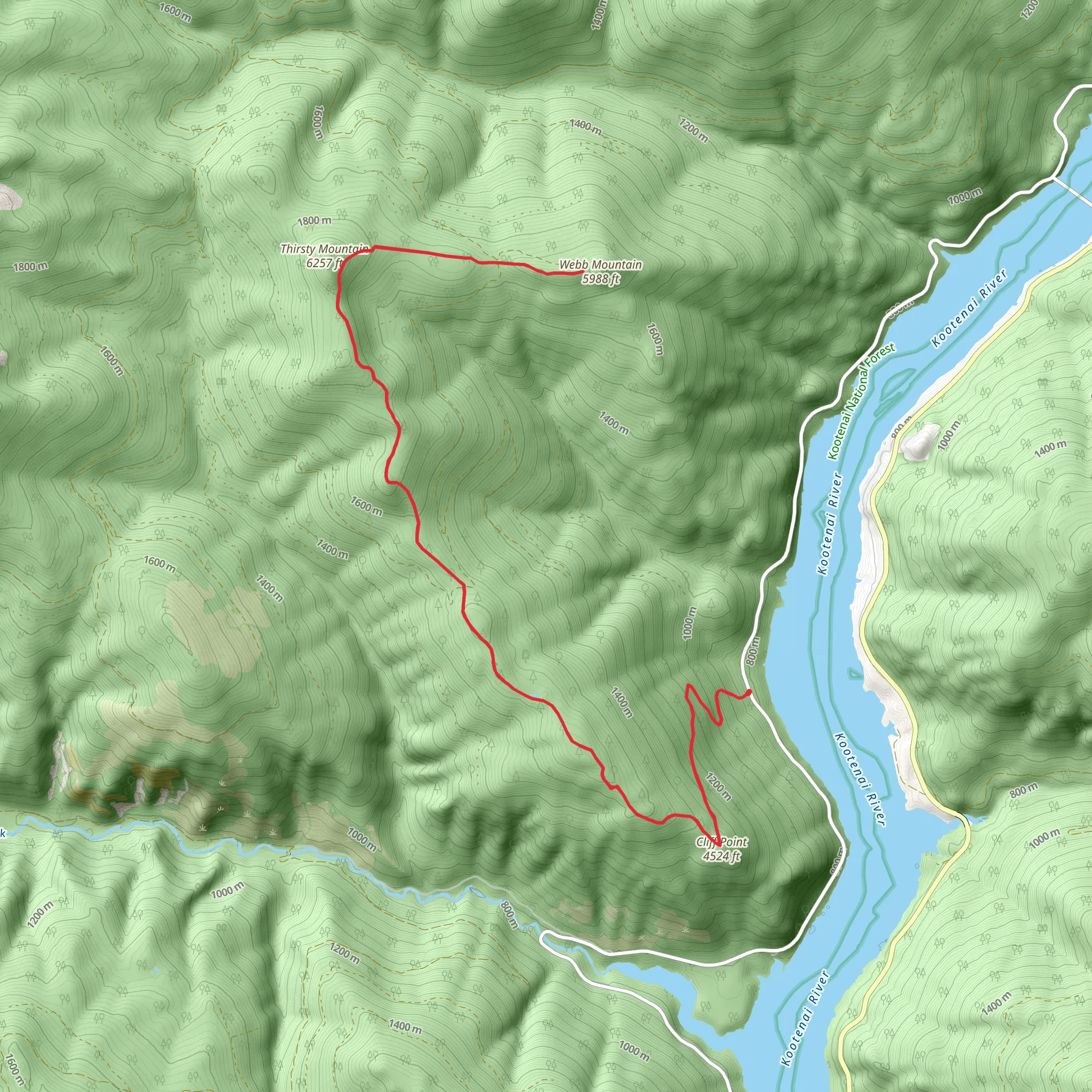 Thirsty Mountain Trail mobile static map