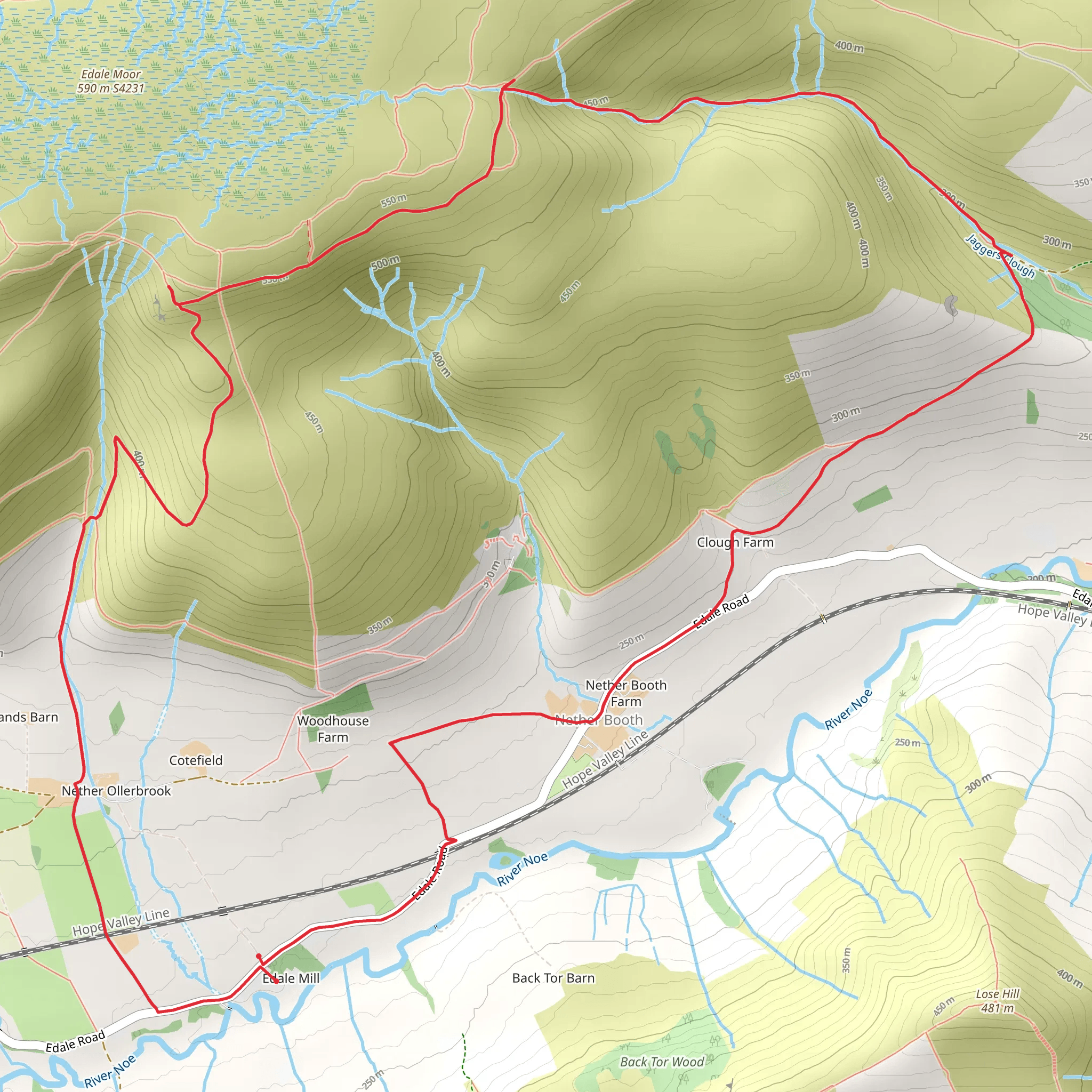 Mill Cottages to Jaggers Clough Circular mobile static map