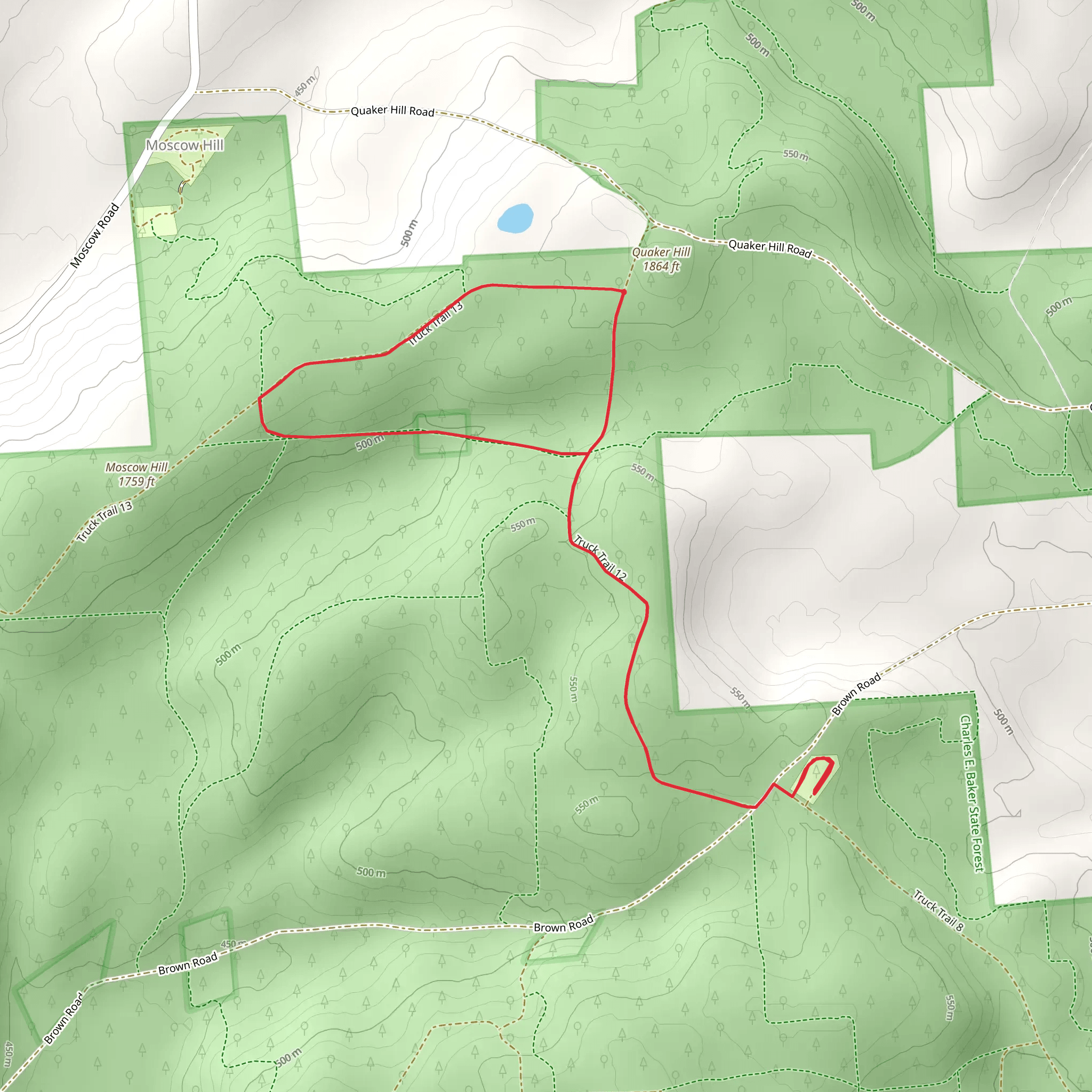 Quaker Hill - Brown Road Loop mobile static map