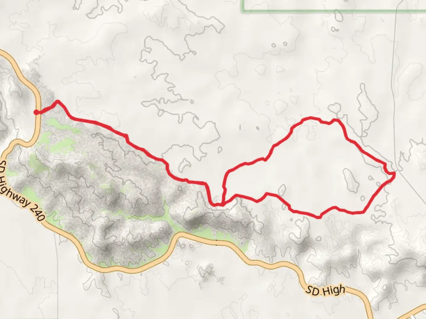 An image depicting the trail Medicine Root and Castle Loop Trail and its surrounding area.