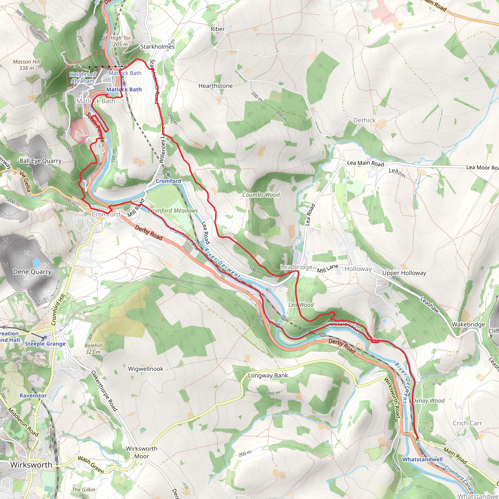 River Derwent, Bow Wood and Lea Wood Loop mobile static map