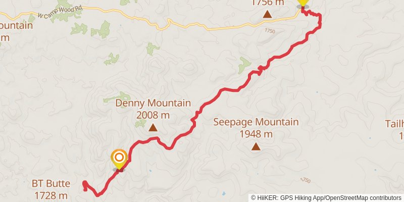 Cold Water Trail stage 2 Map