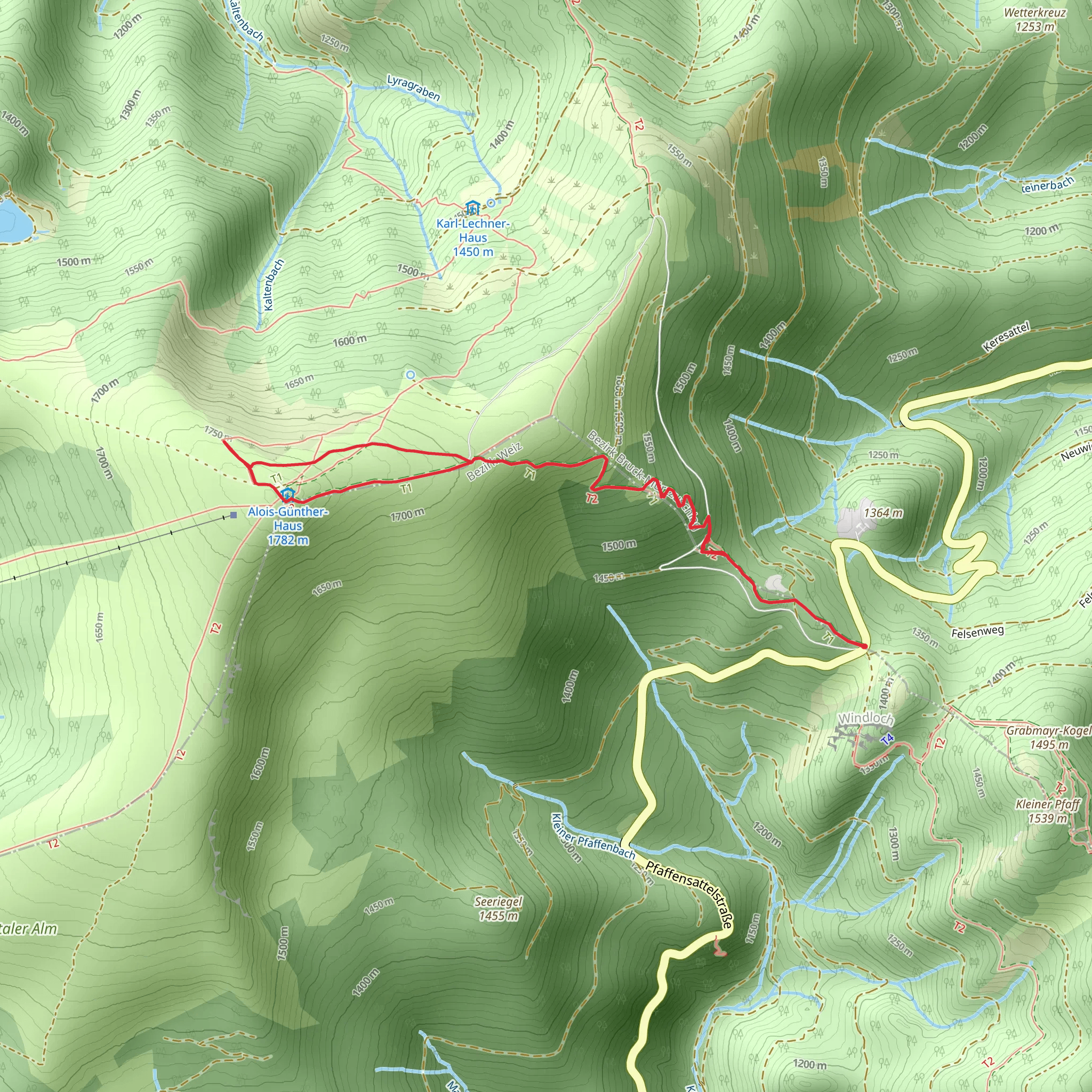 Pfaffensattel - Stuhleck mobile static map
