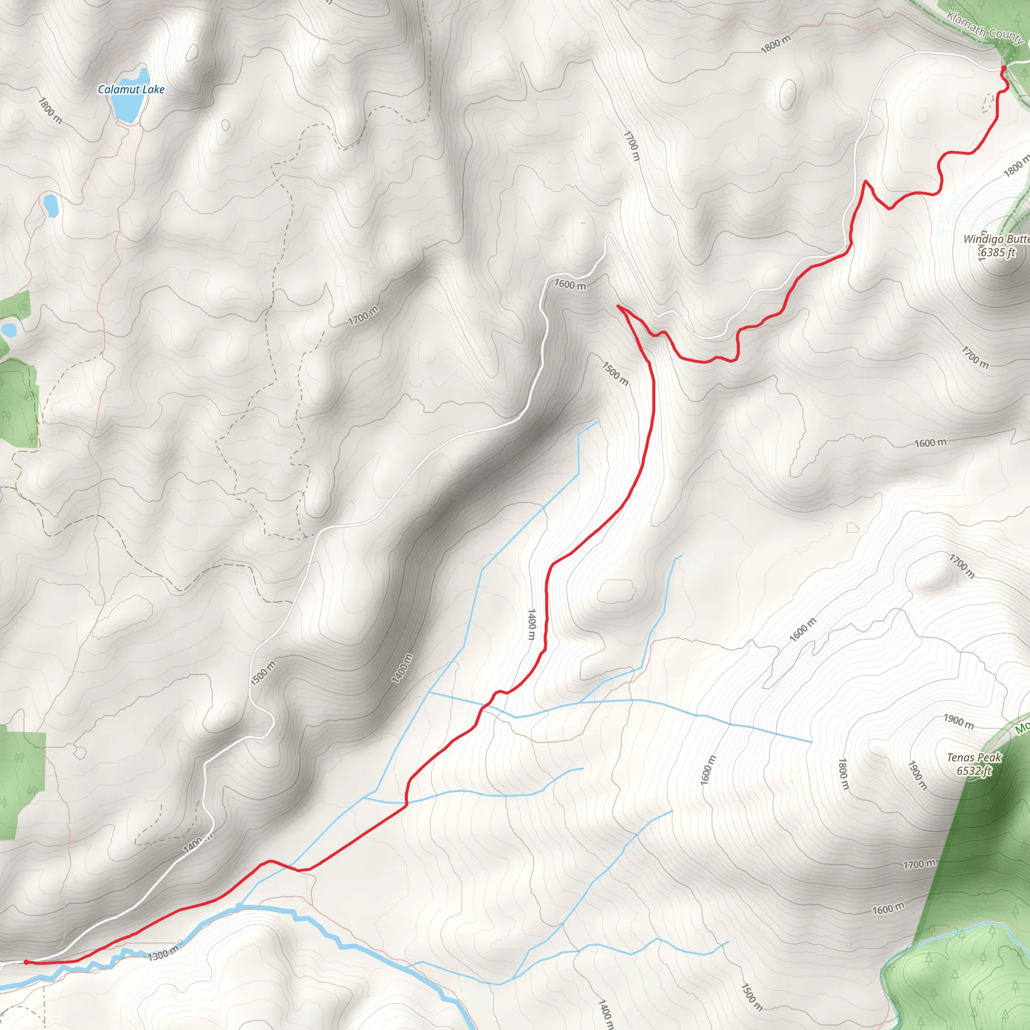 Windigo Pass Trail mobile static map