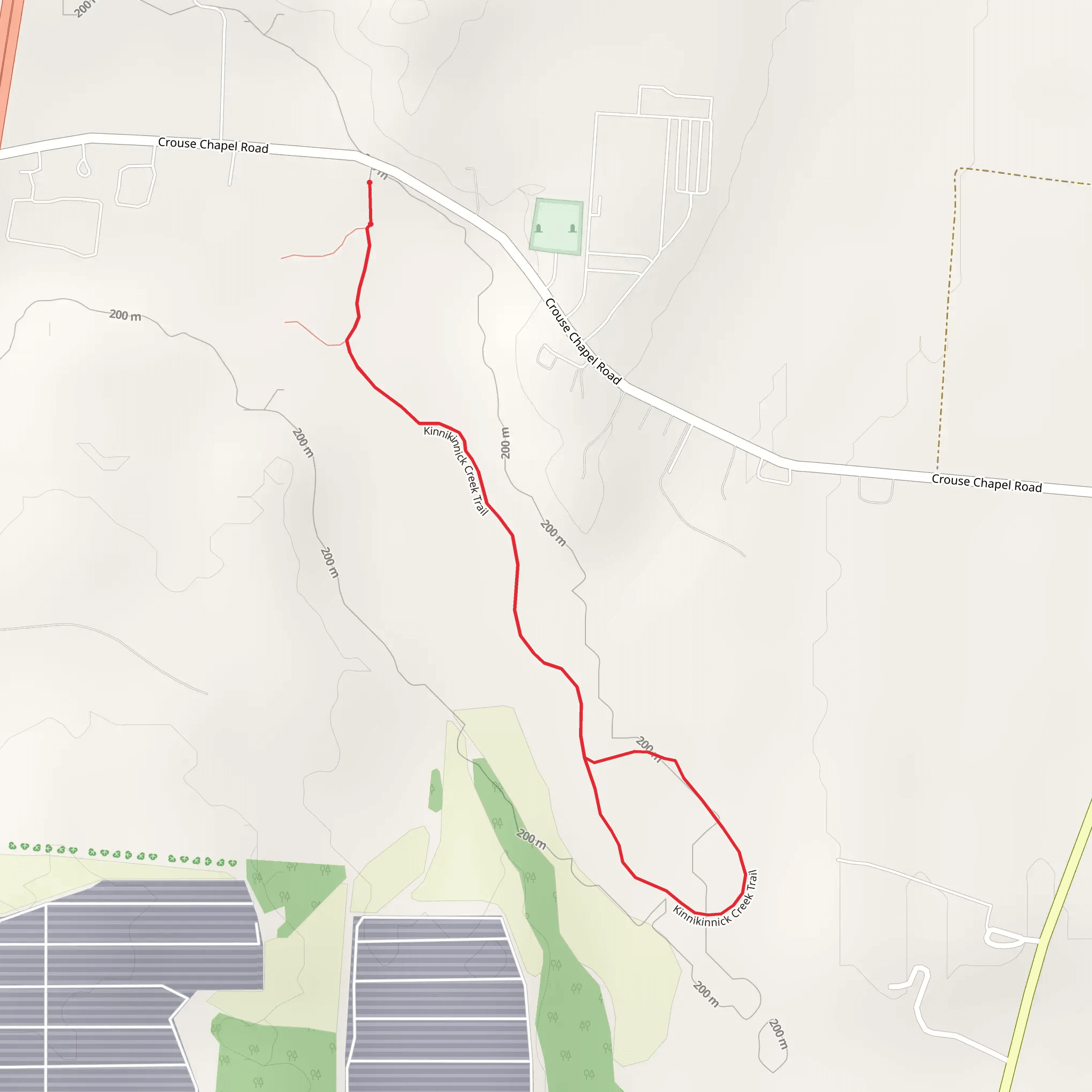 Kinnikinnick Creek Trail Out and Back mobile static map