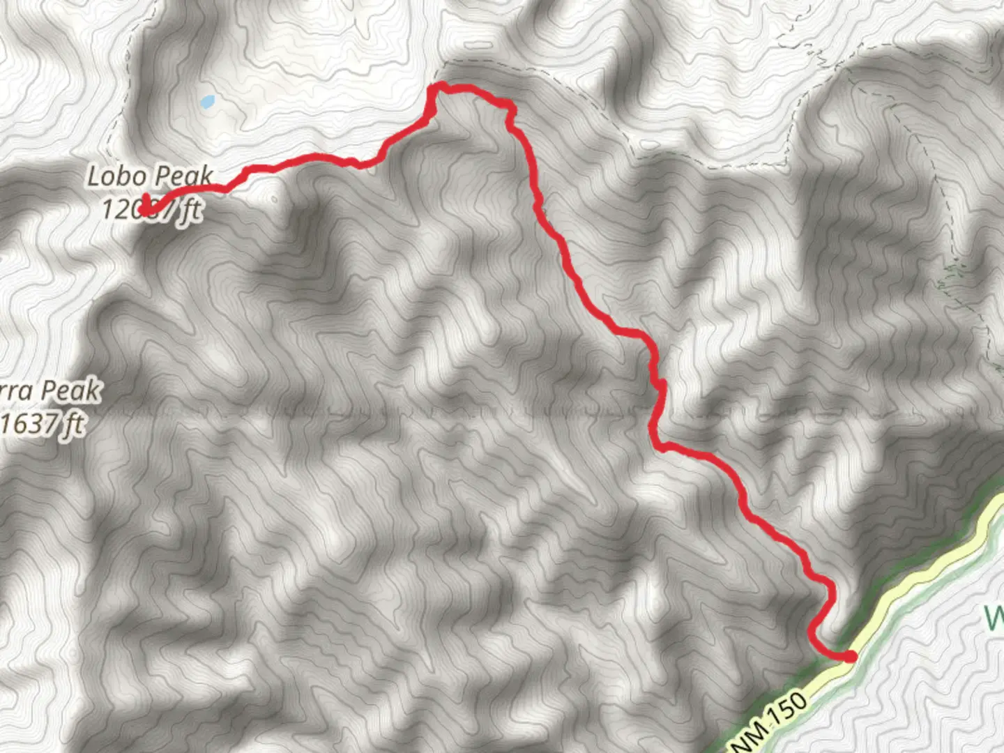 An image depicting the trail Lobo Peak and Italianos Canyon Trail and its surrounding area.