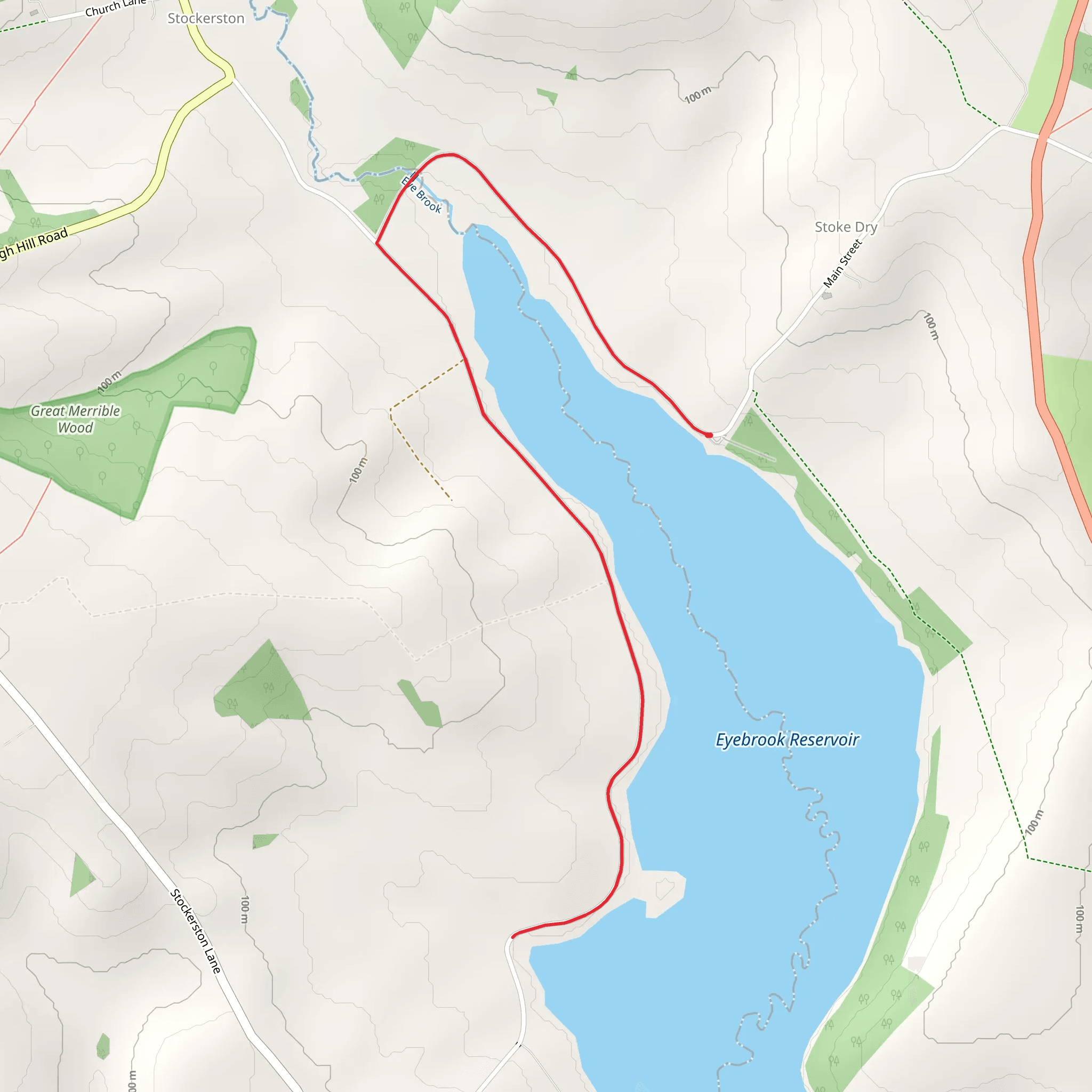 Eyebrook Reservoir mobile static map