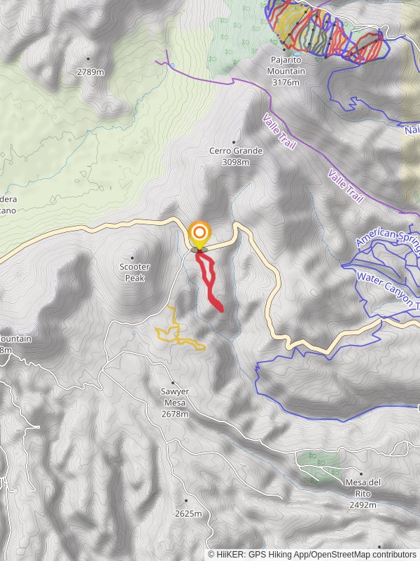 Upper Frijoles Canyon Overlook Loop Trail mobile static map