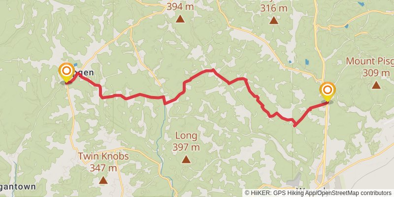 Buckeye Trail stage 57 Map
