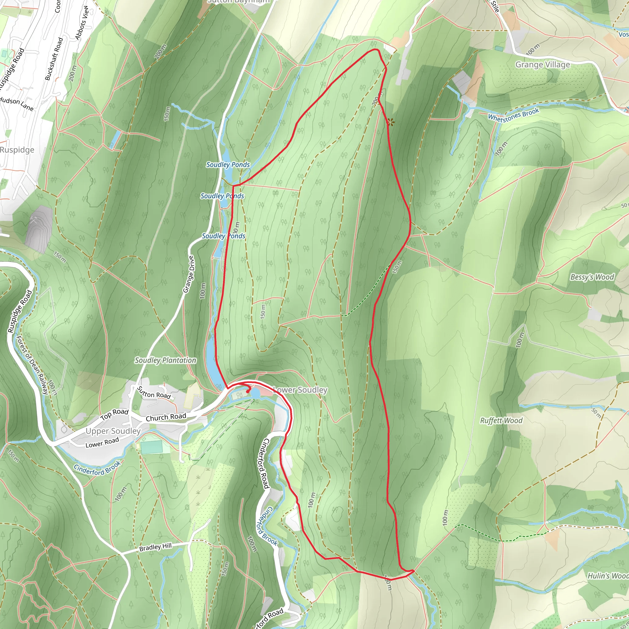 Soudley Pond and Little Dean Walk mobile static map