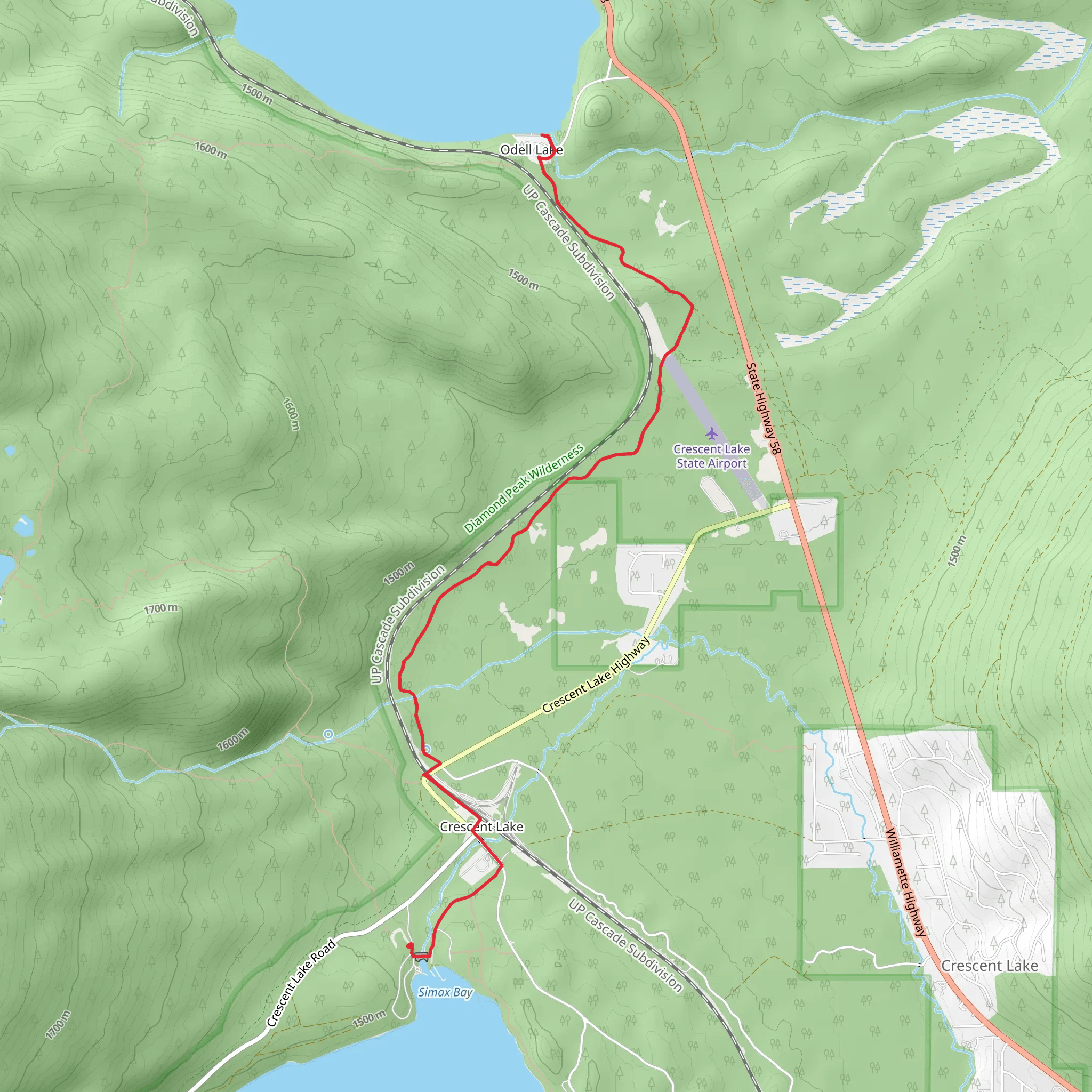 Odell Lake mobile static map