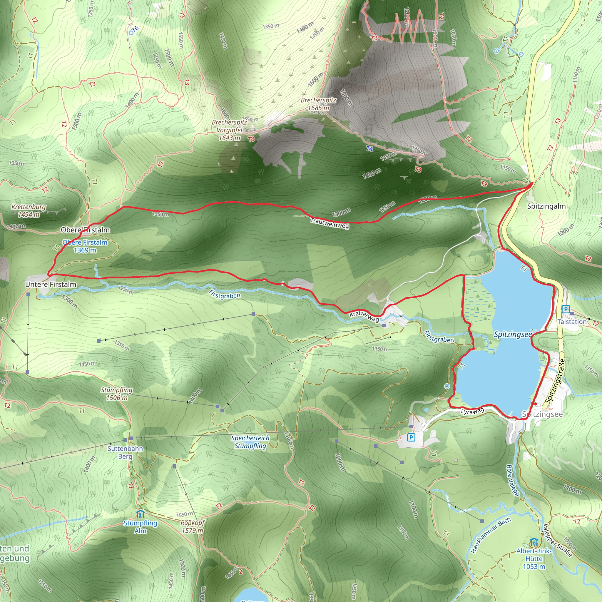 Seeweg and Spitzingsee Loop mobile static map