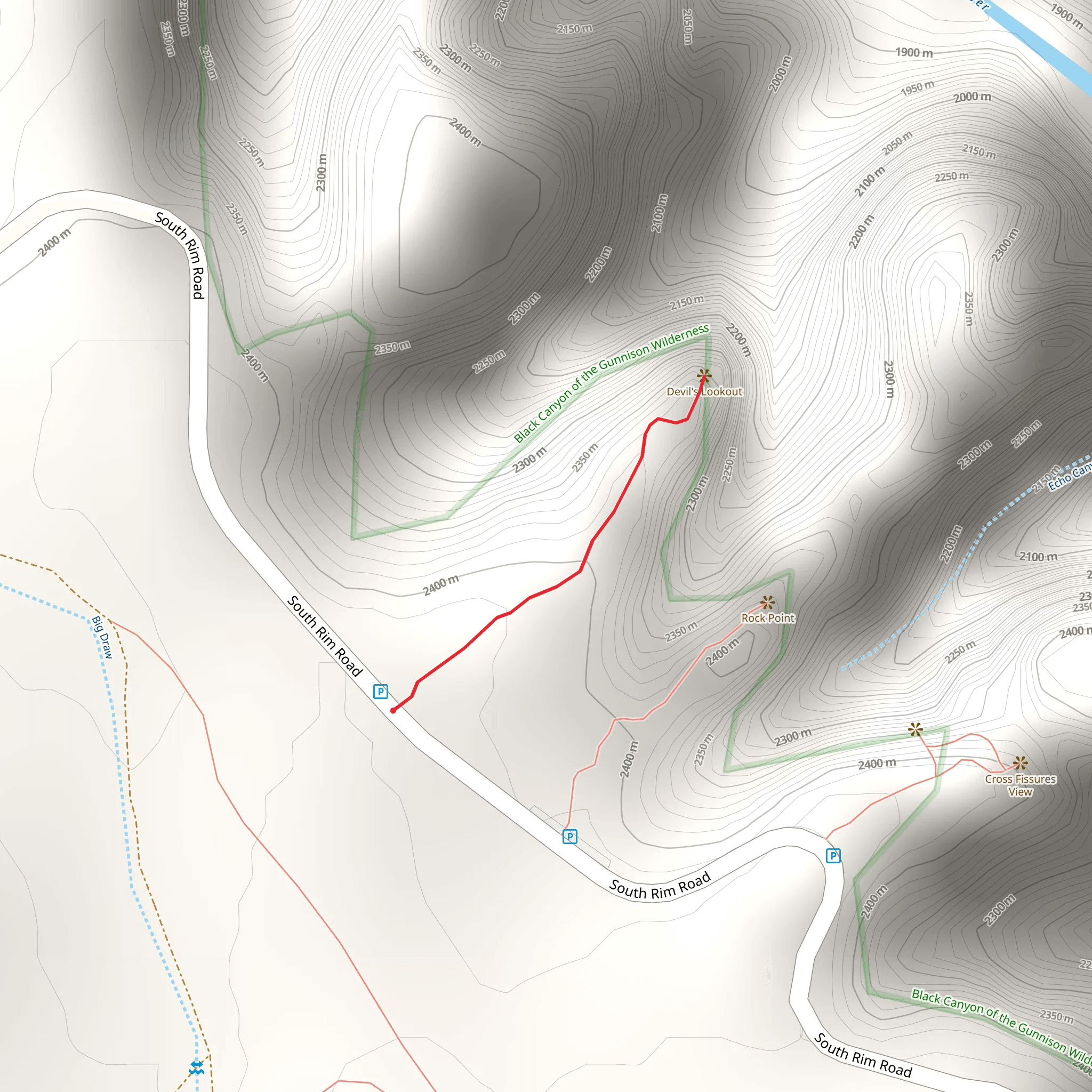 Devil's Lookout Trail mobile static map