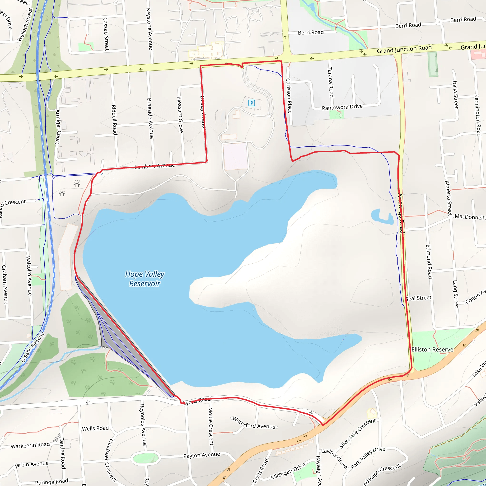 Hope Valley Reservoir Reserve Walk mobile static map
