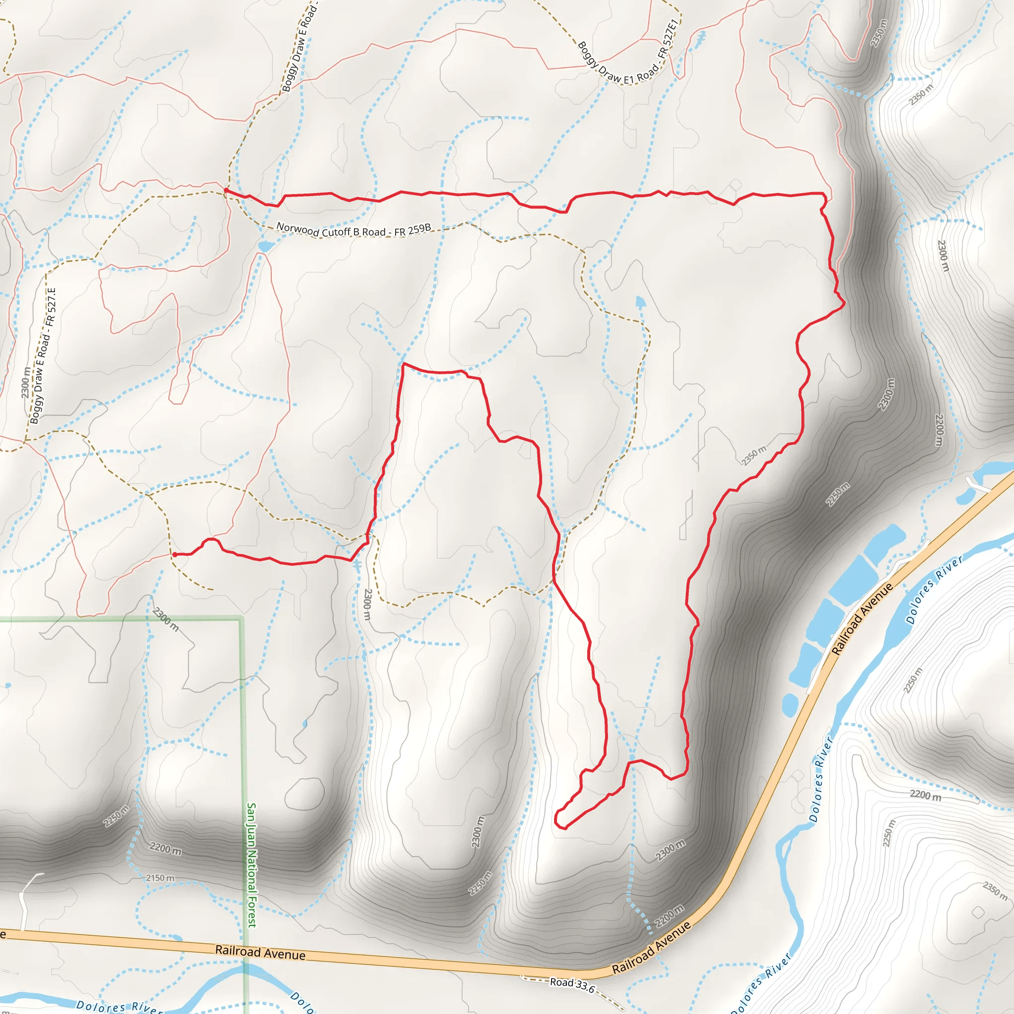 Italian Canyon Trail mobile static map