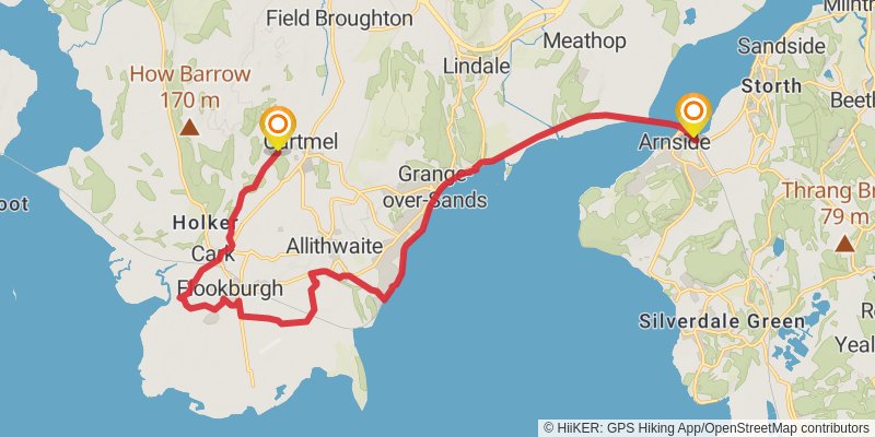 Liverpool South Parkway to Walney Island Walk stage 25 Map