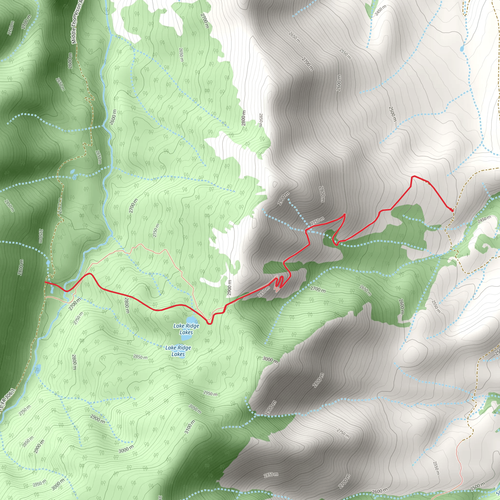 Lake Ridge Lakes Trail mobile static map