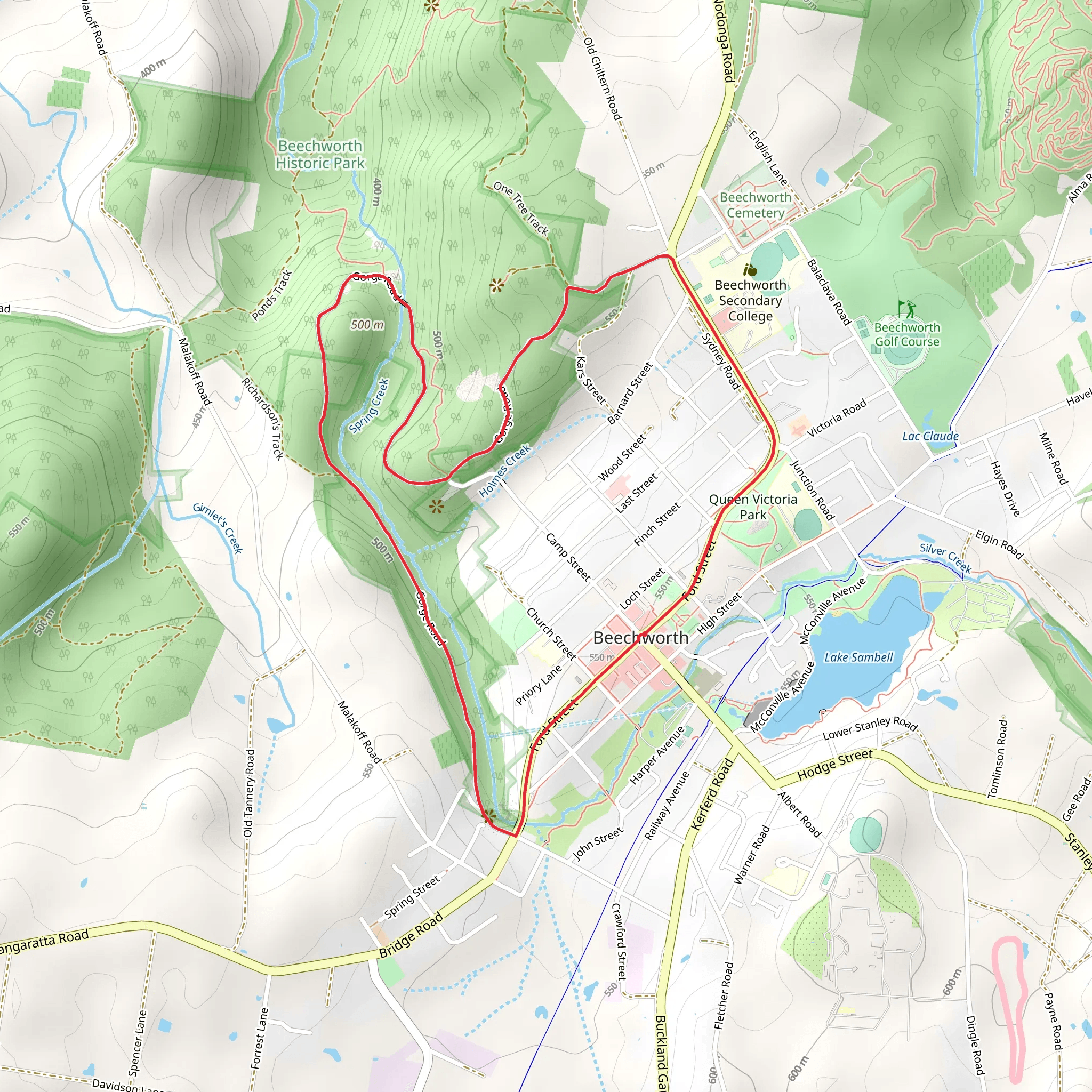Beechworth Gorge Walk mobile static map
