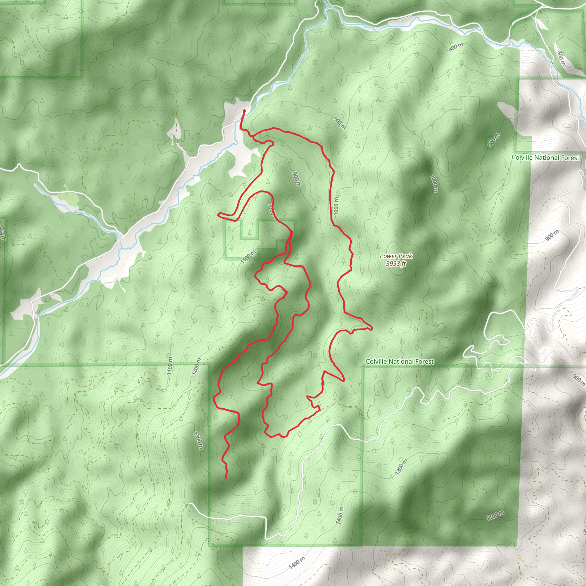 Middle Fork Calispel Trail mobile static map