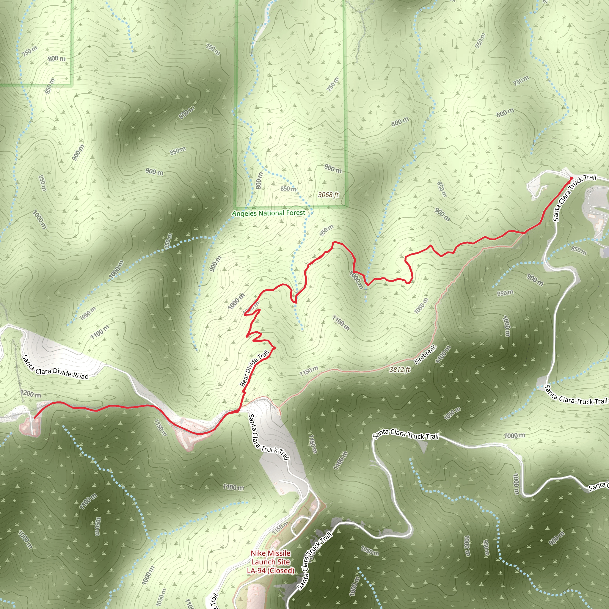 Nike Missile Launch Site via Bear Divide Trail mobile static map