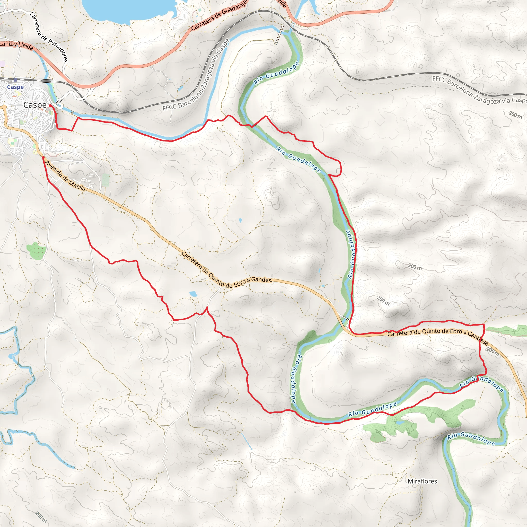 Caspe - Bridge and Cinglos of Matrigos PR Z 152 mobile static map
