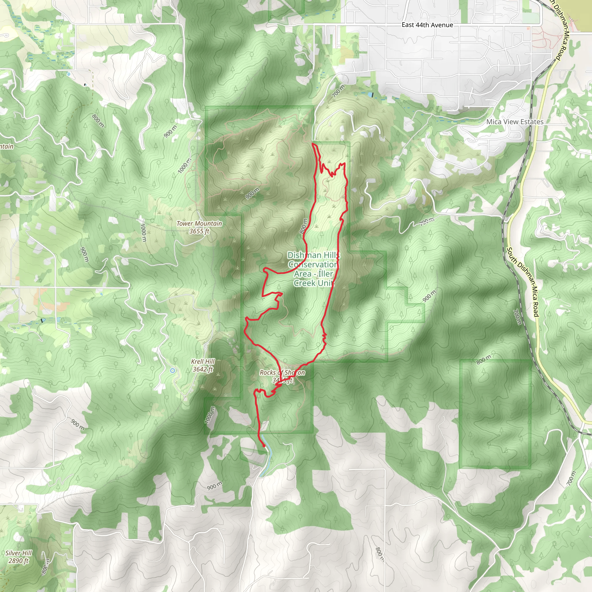Iller Creek and Rocks of Sharon Loop Trail mobile static map