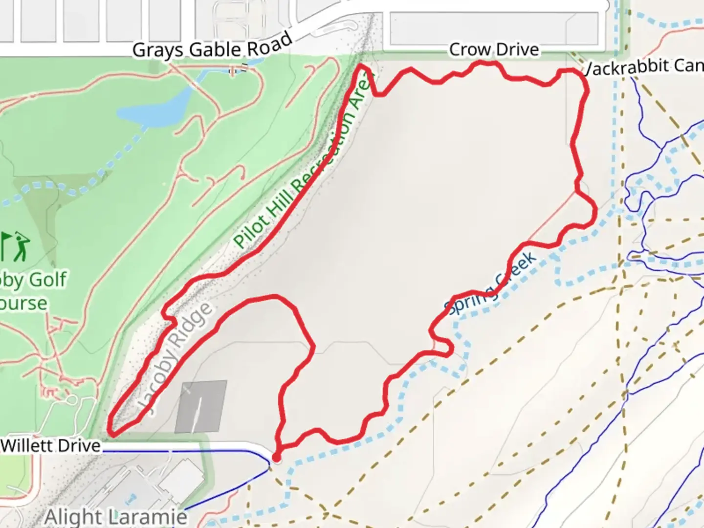An image depicting the trail Jacoby Ridge Rural Loop Trail and its surrounding area.